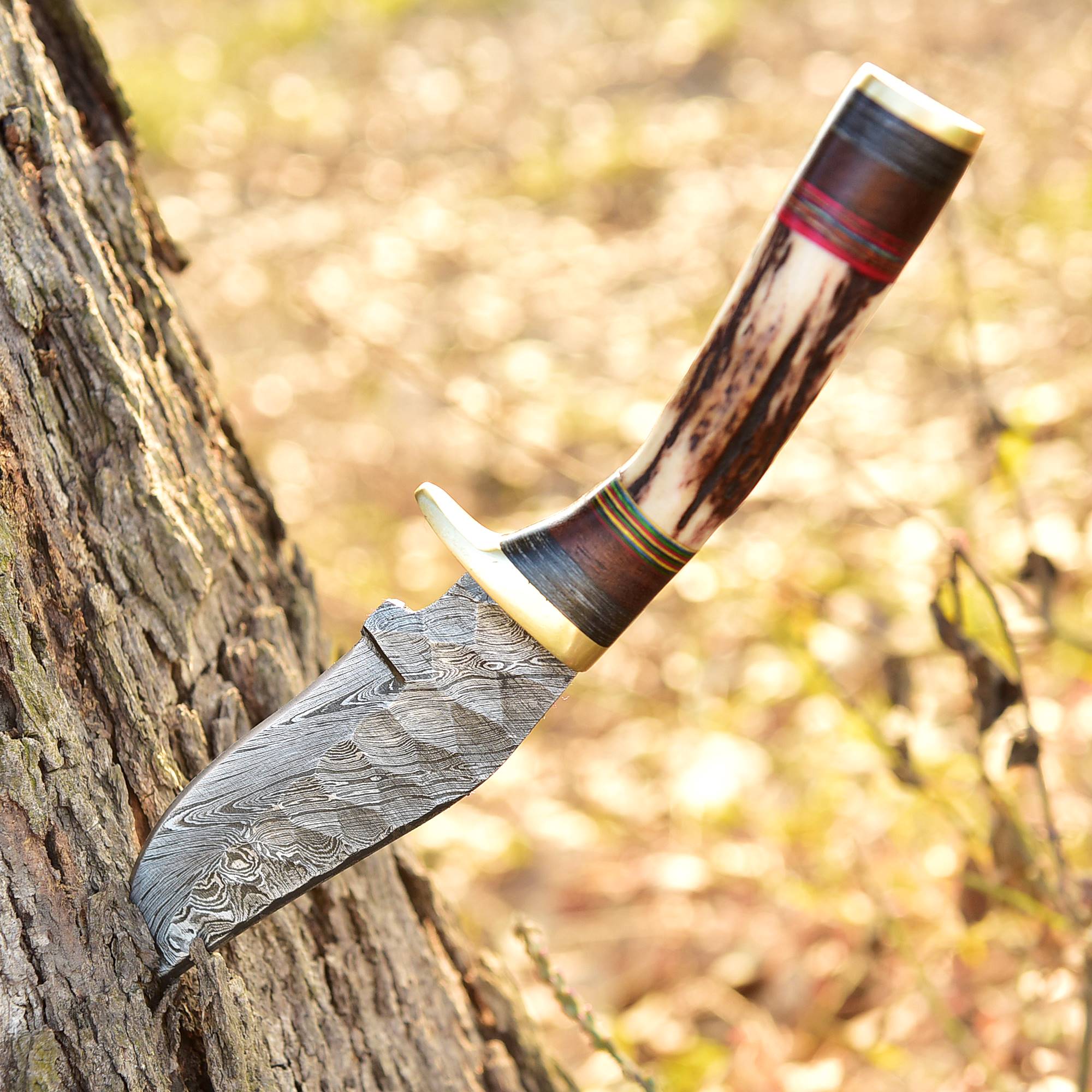 Custom Handmade Damascus Steel Blade Camping Skinner Knife Stage Handle - Image 10