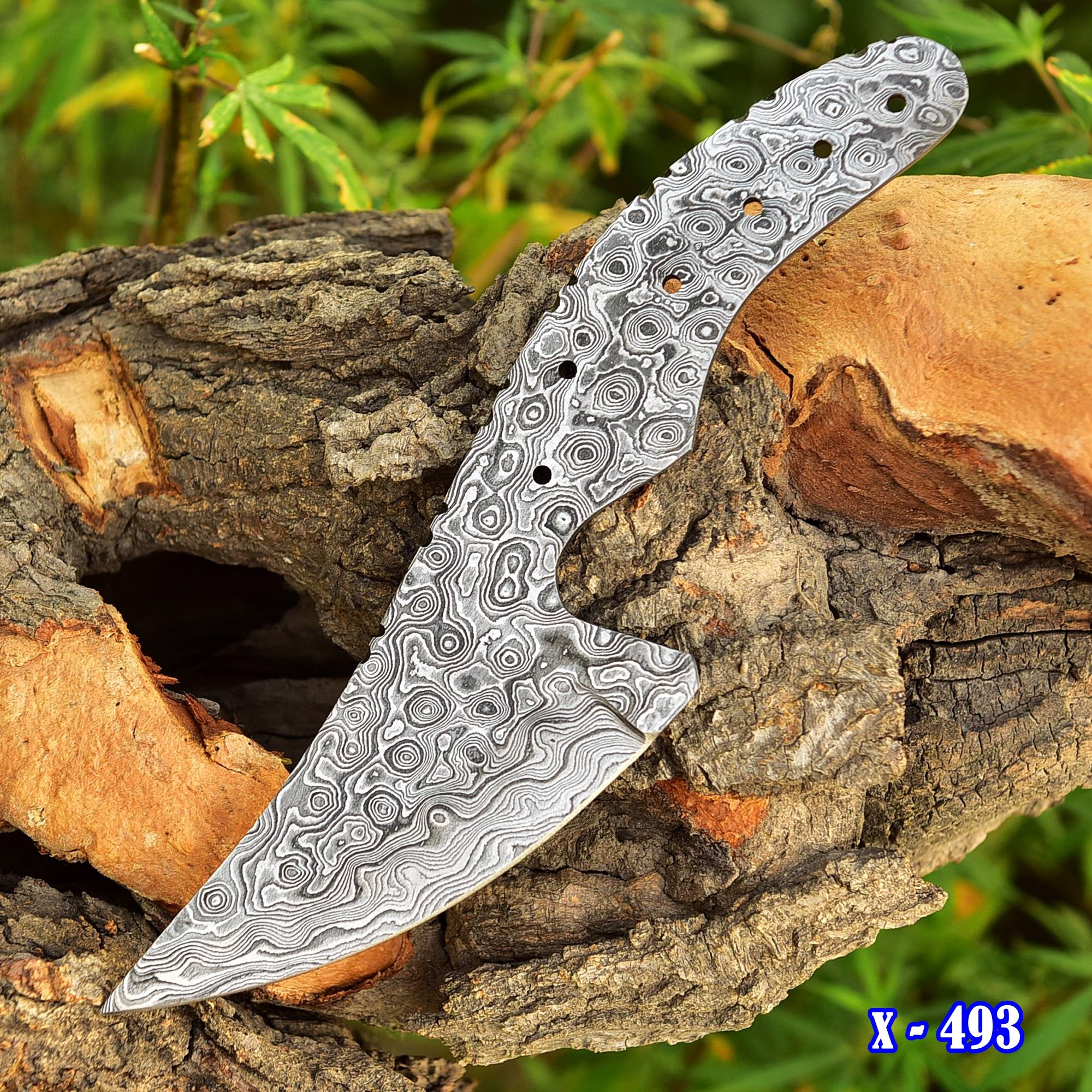 Custom Handmade Damascus Steel Blade Full Tang Skinner Blank Blade - Image 2