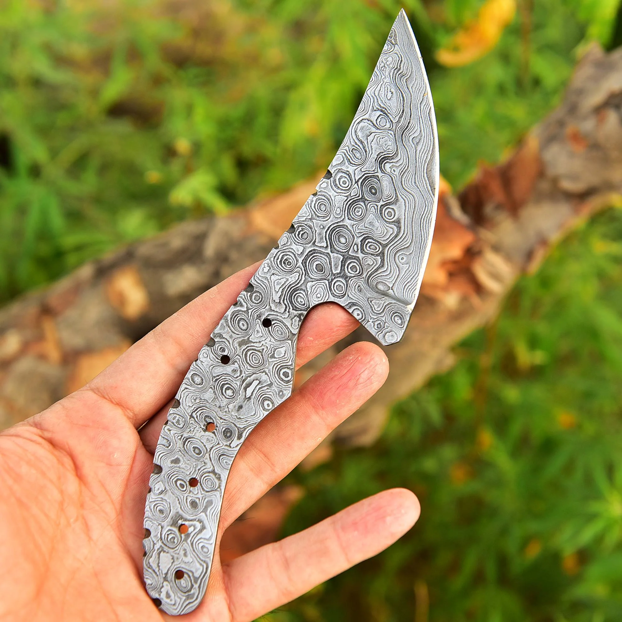 Custom Handmade Damascus Steel Blade Full Tang Skinner Blank Blade - Image 3