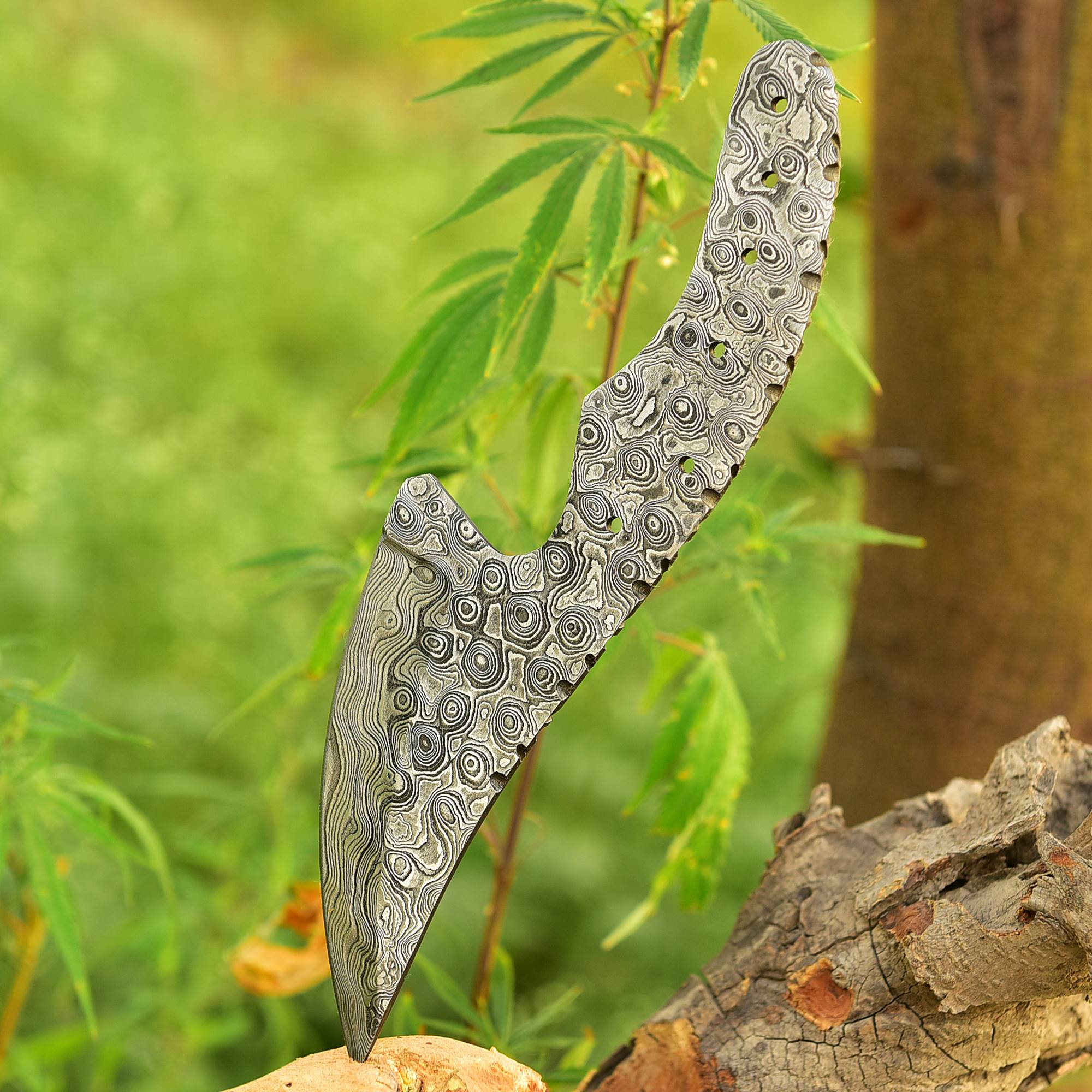 Custom Handmade Damascus Steel Blade Full Tang Skinner Blank Blade - Image 4