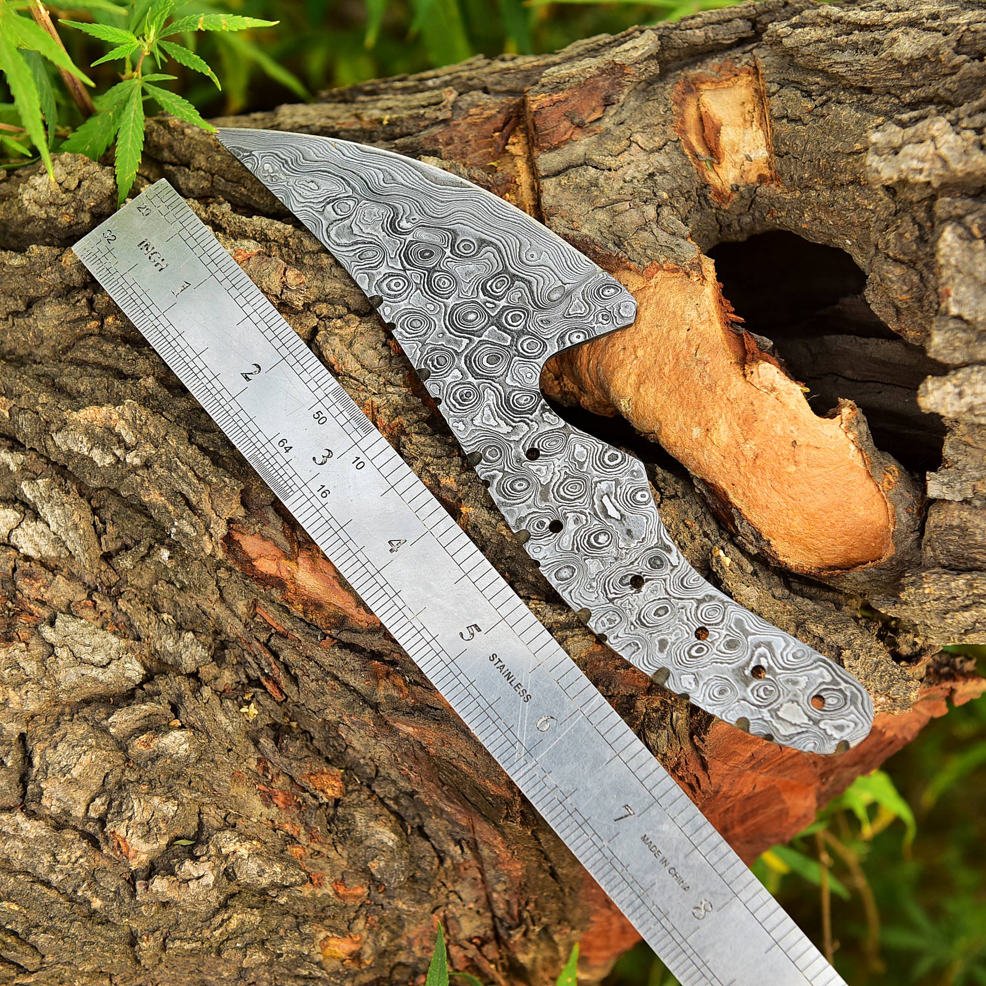 Custom Handmade Damascus Steel Blade Full Tang Skinner Blank Blade - Image 5