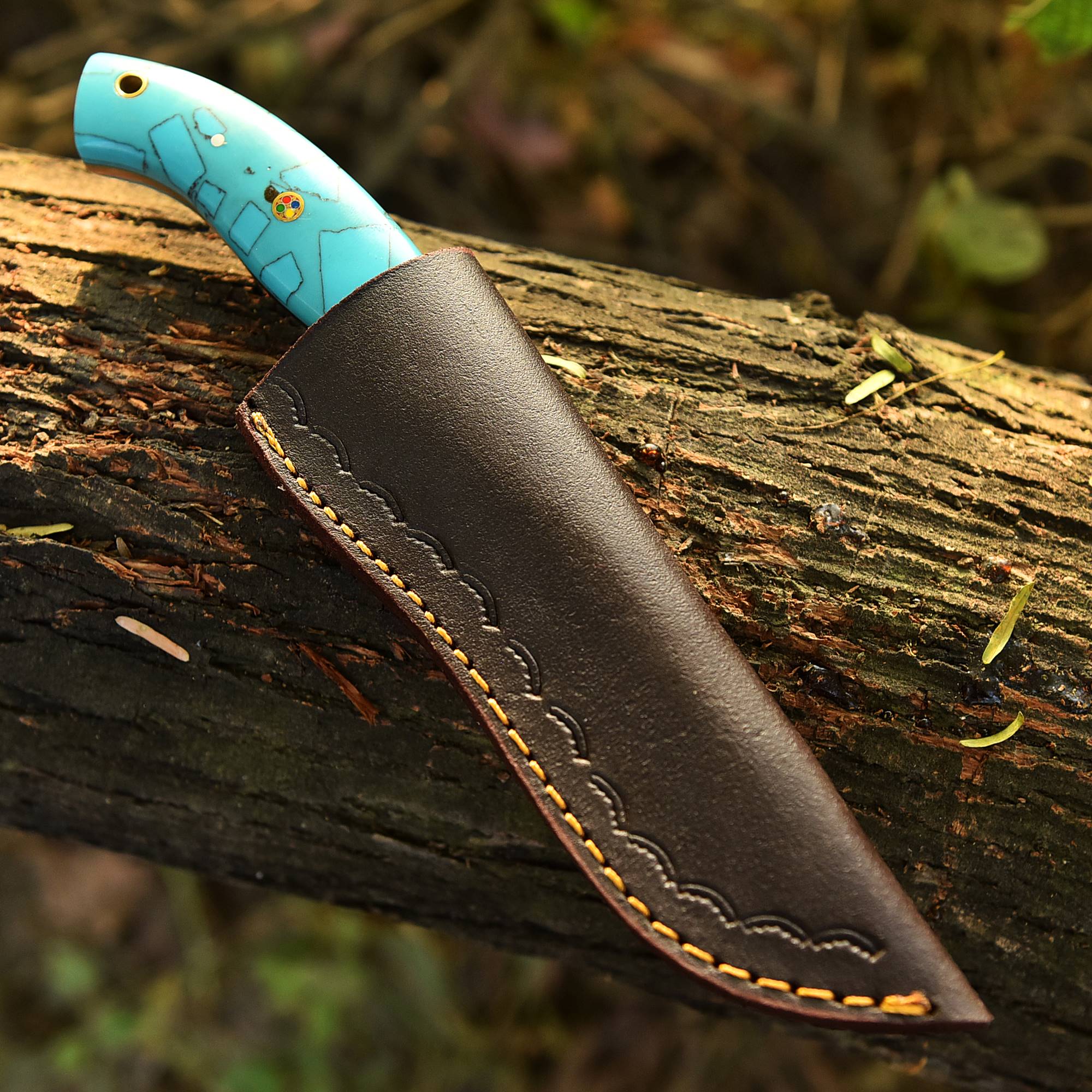 Custom Handmade Damascus Steel Blade Hunting Skinner Knife With Sheath - Image 10