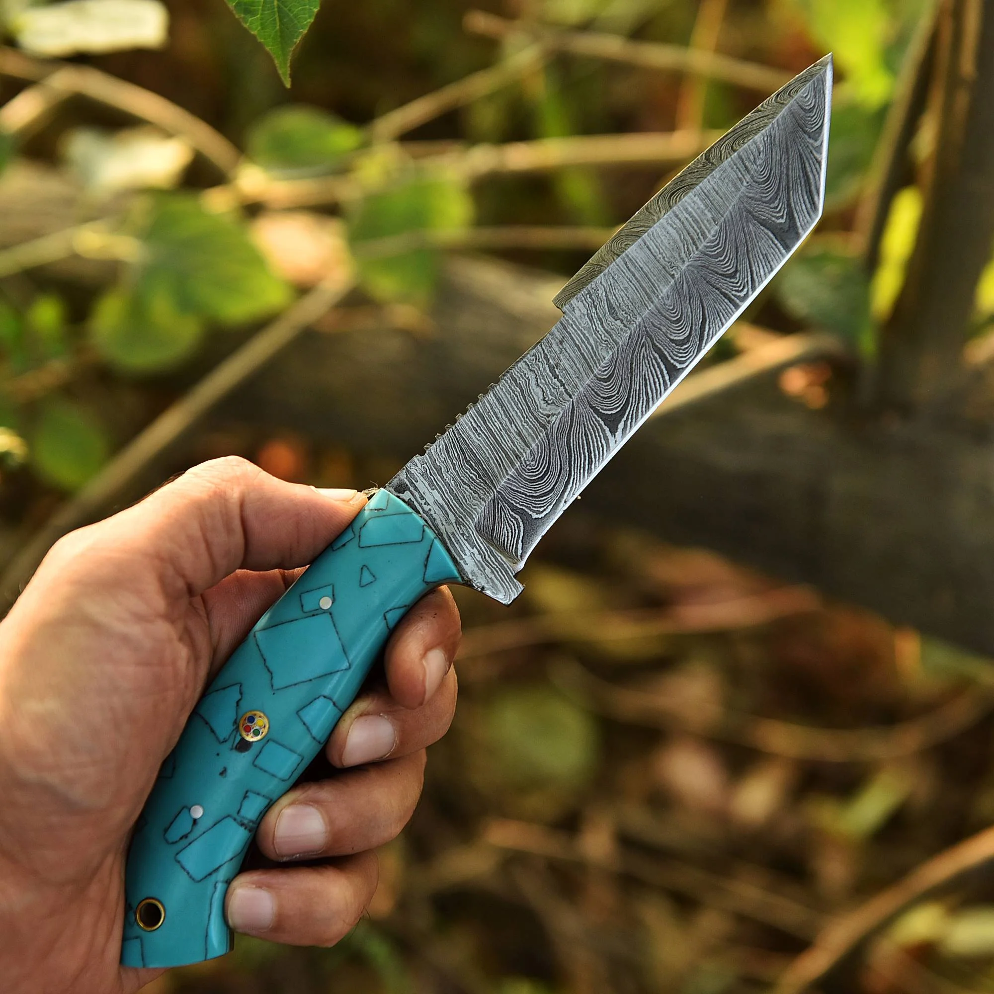 Custom Handmade Damascus Steel Blade Hunting Skinner Knife With Sheath - Image 7