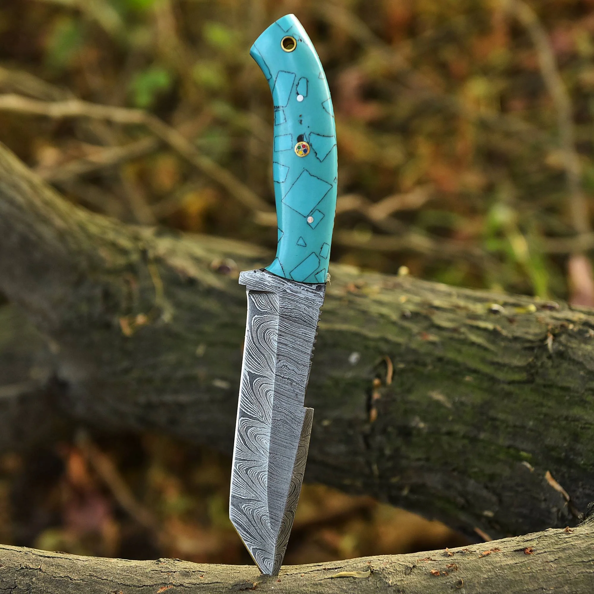 Custom Handmade Damascus Steel Blade Hunting Skinner Knife With Sheath - Image 8