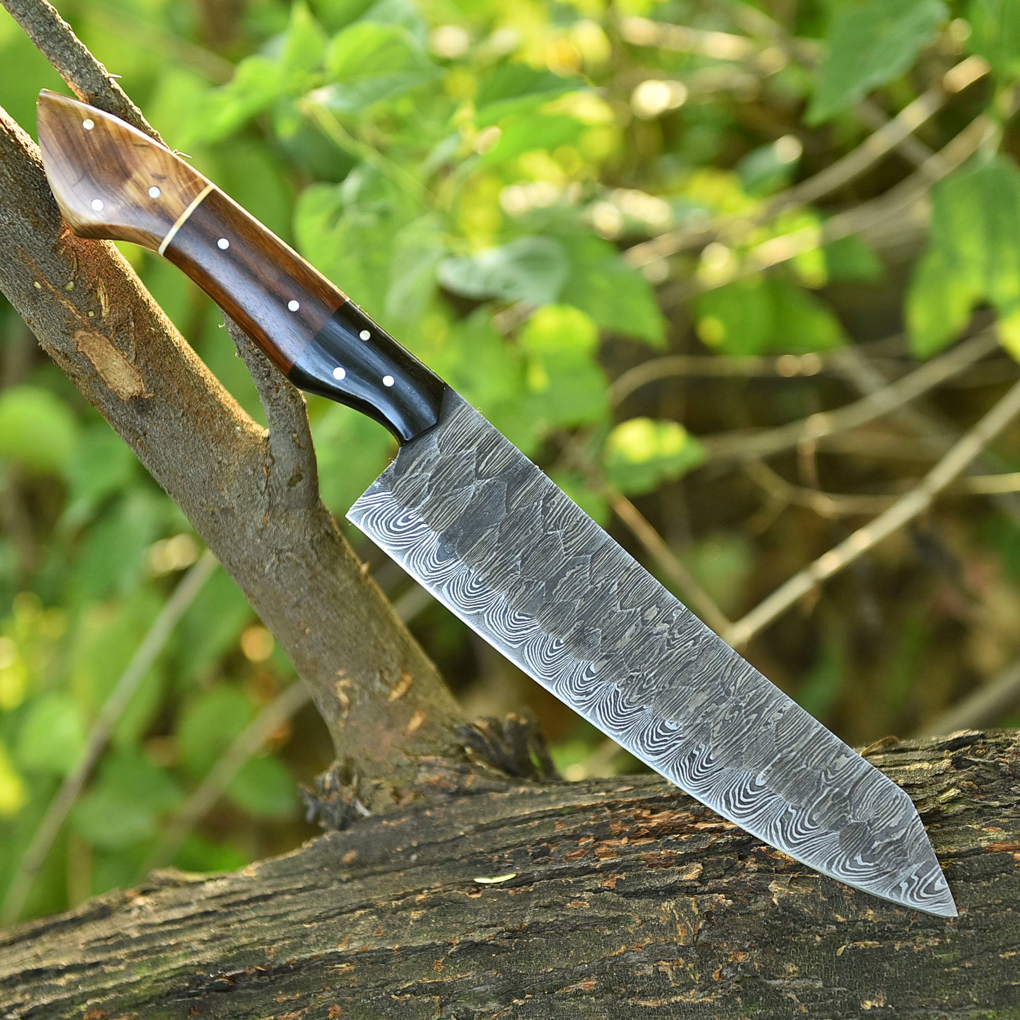 Custom Handmade Damascus Steel Chef Knife - Collectible Kitchen Tool - Image 2