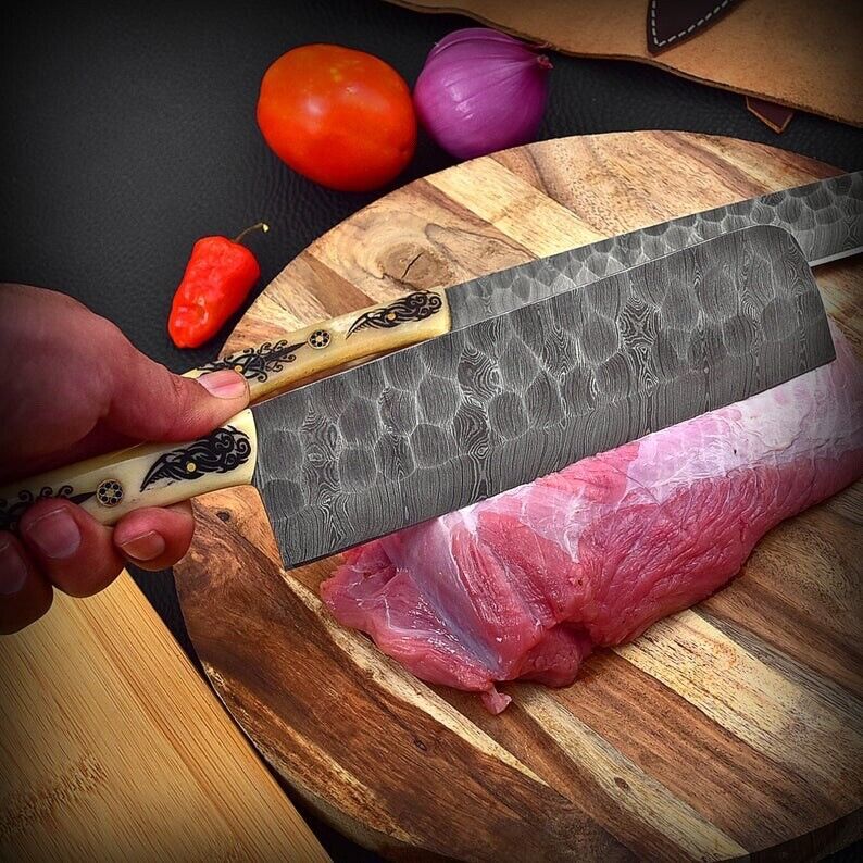 Custom Handmade Damascus Steel Chef Knife Set Premium Kitchen Knives - Image 2
