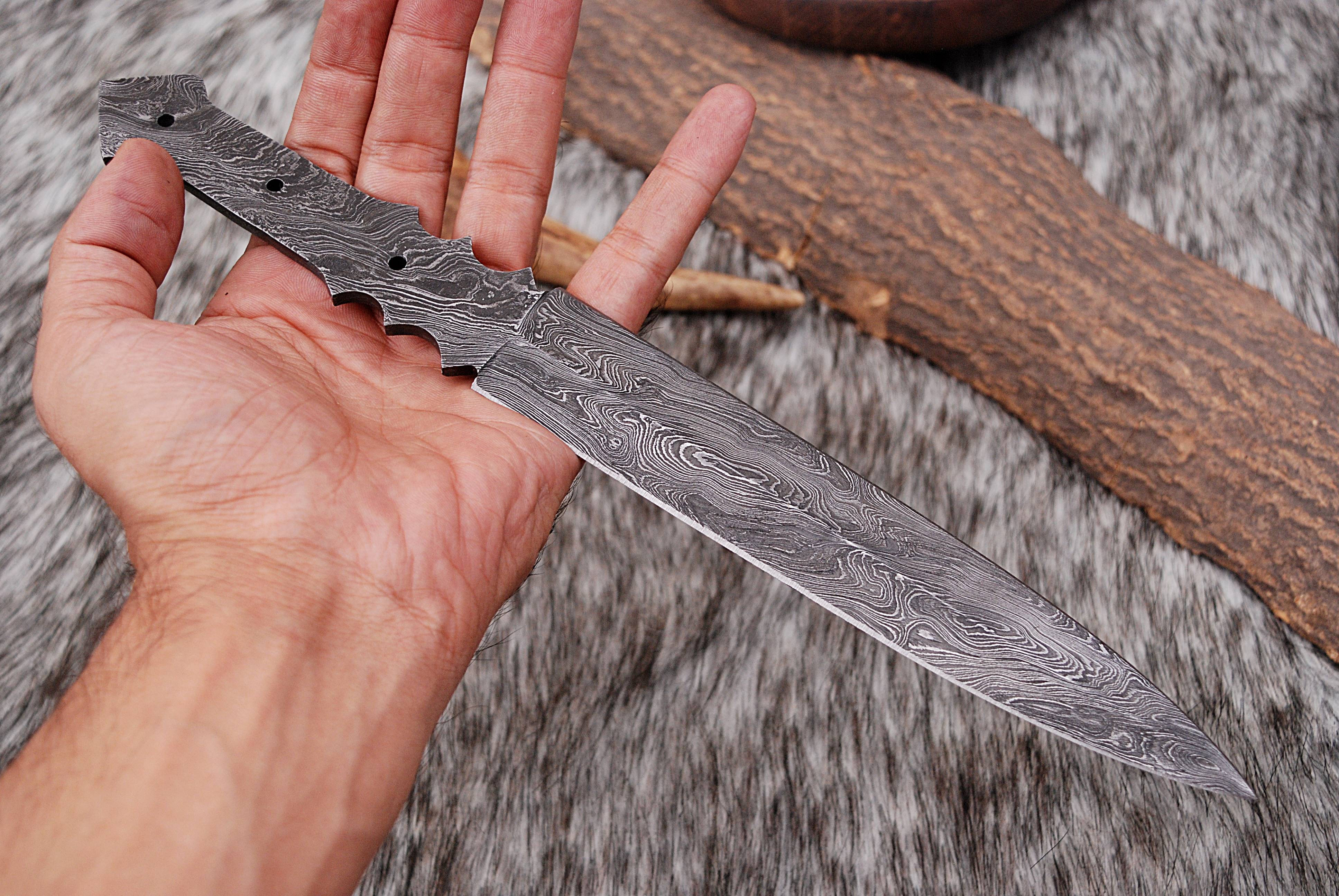 Custom Handmade Damascus Steel Dagger Knife Full Tang Blank Blade - Image 5