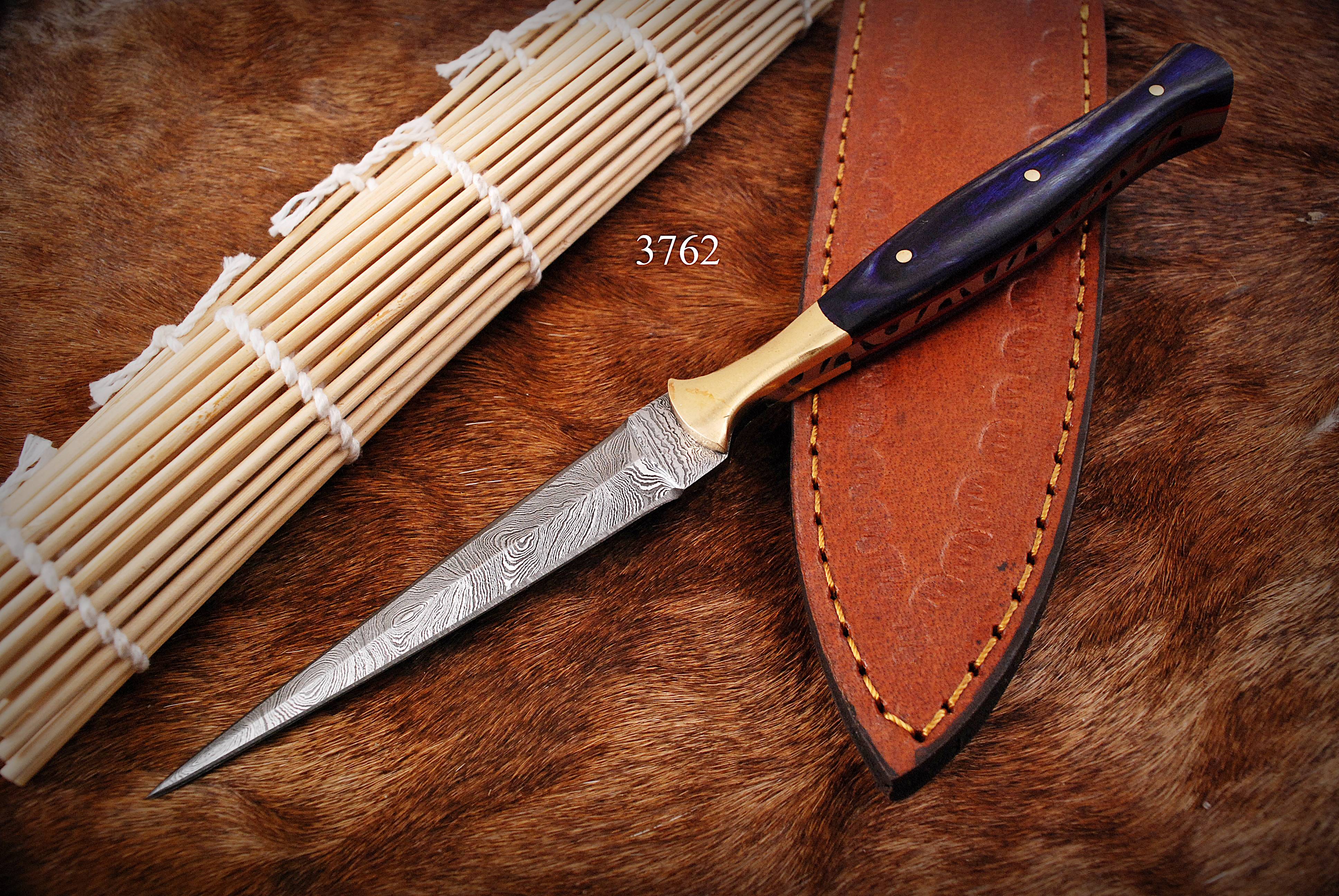 Custom Handmade Damascus Steel Dagger Knife " Full Tang Slim Toothpick Knives - Image 3