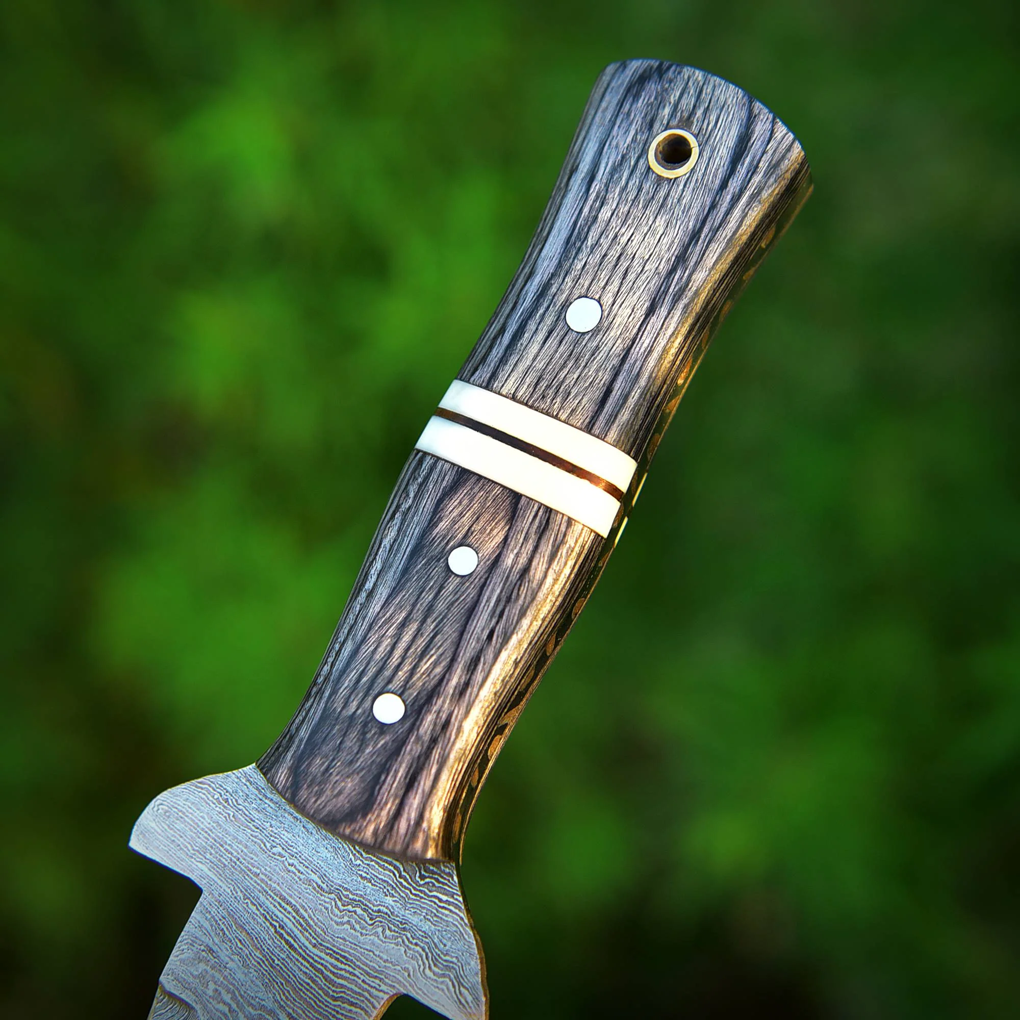 Custom Handmade Damascus Steel Dagger Knife Wood Handle With Sheath - Image 5