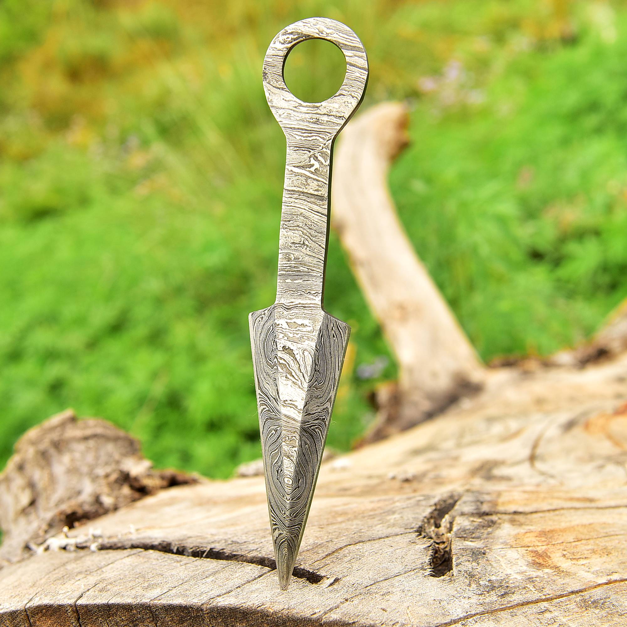 Custom Handmade Damascus Steel Double Edge Dagger Knife Blank Blade - Image 5