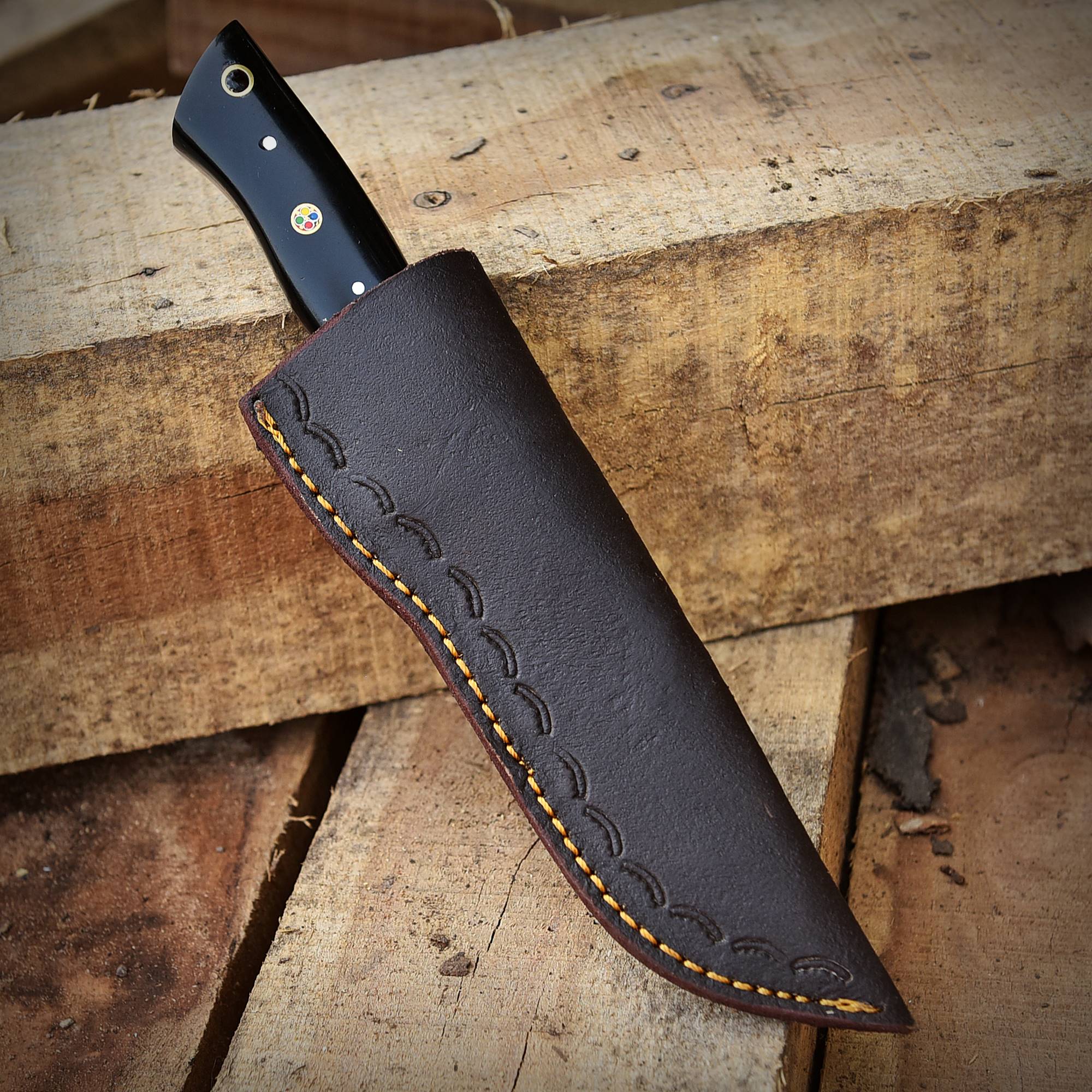 Custom Handmade Damascus Steel EDC Hunting Camping Skinning Knife - Image 9