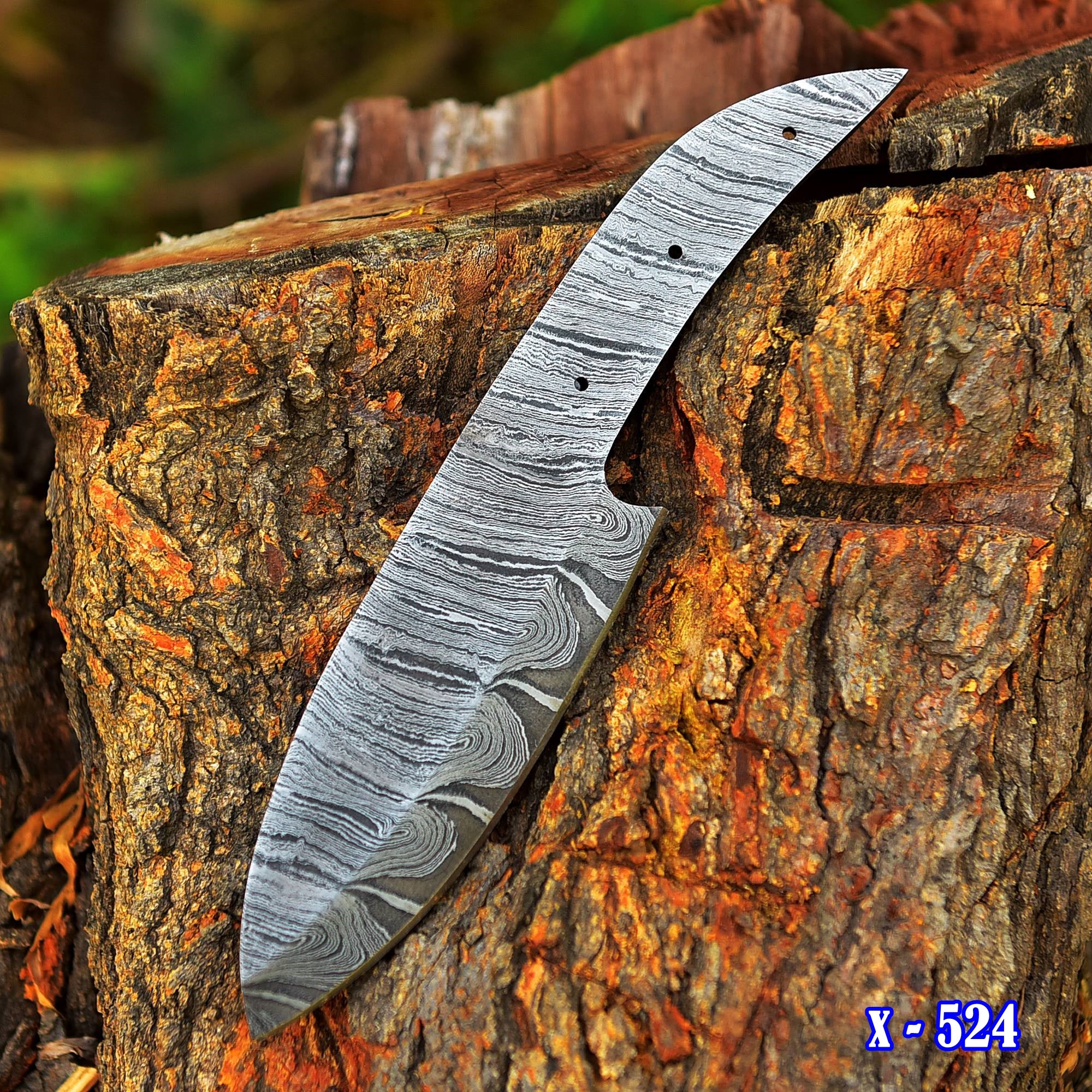Custom Handmade Damascus Steel Full Tang Skinner Blank Blade - Image 2