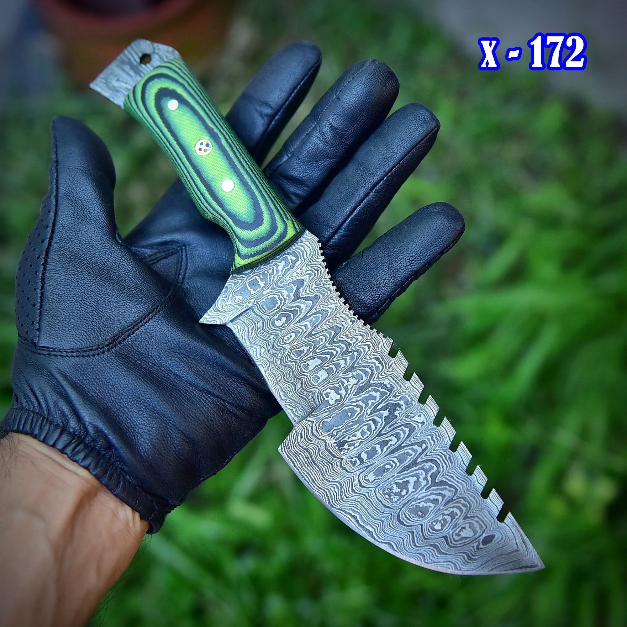Custom Handmade Damascus Vintage Knife Full Tang Micarta Handle x-172 - Image 9