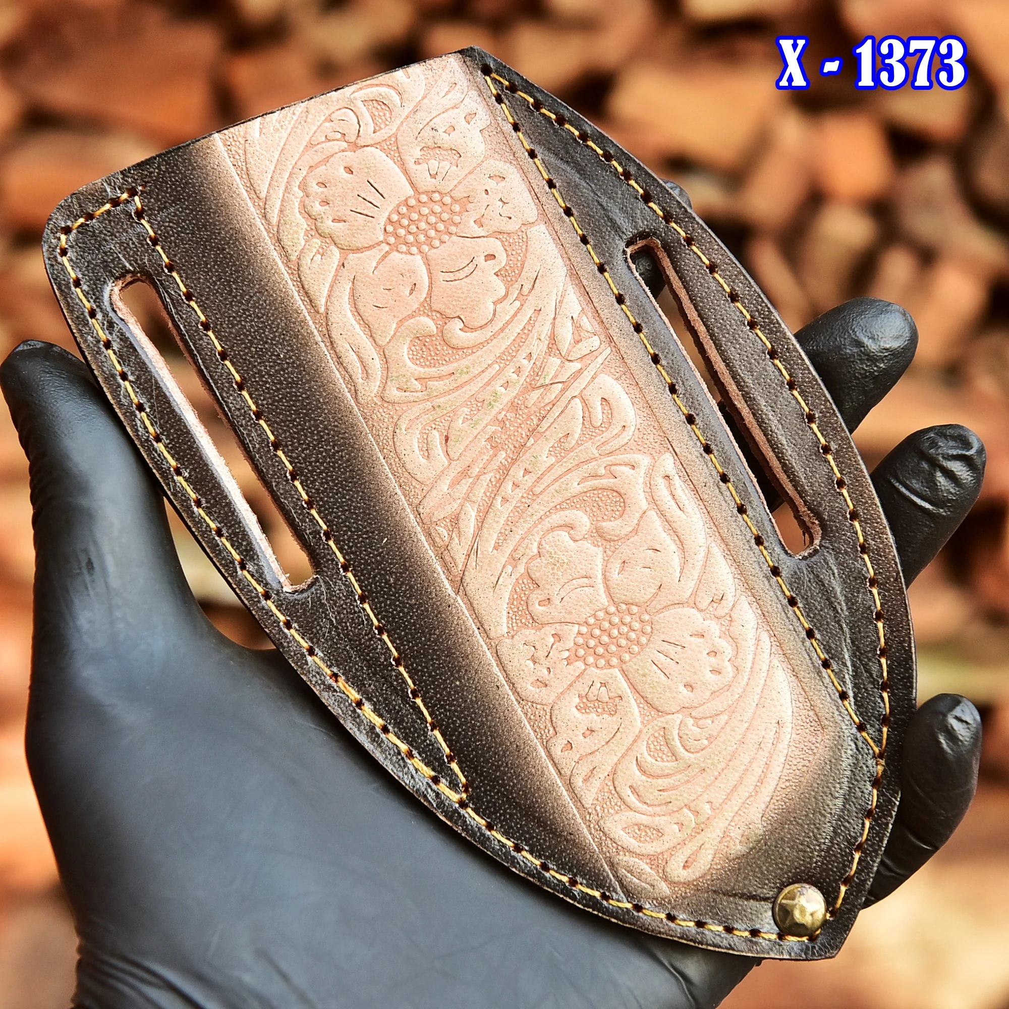 Custom Handmade Fixed Blade Knife Full Grain Leather Engraved Sheath - Image 3