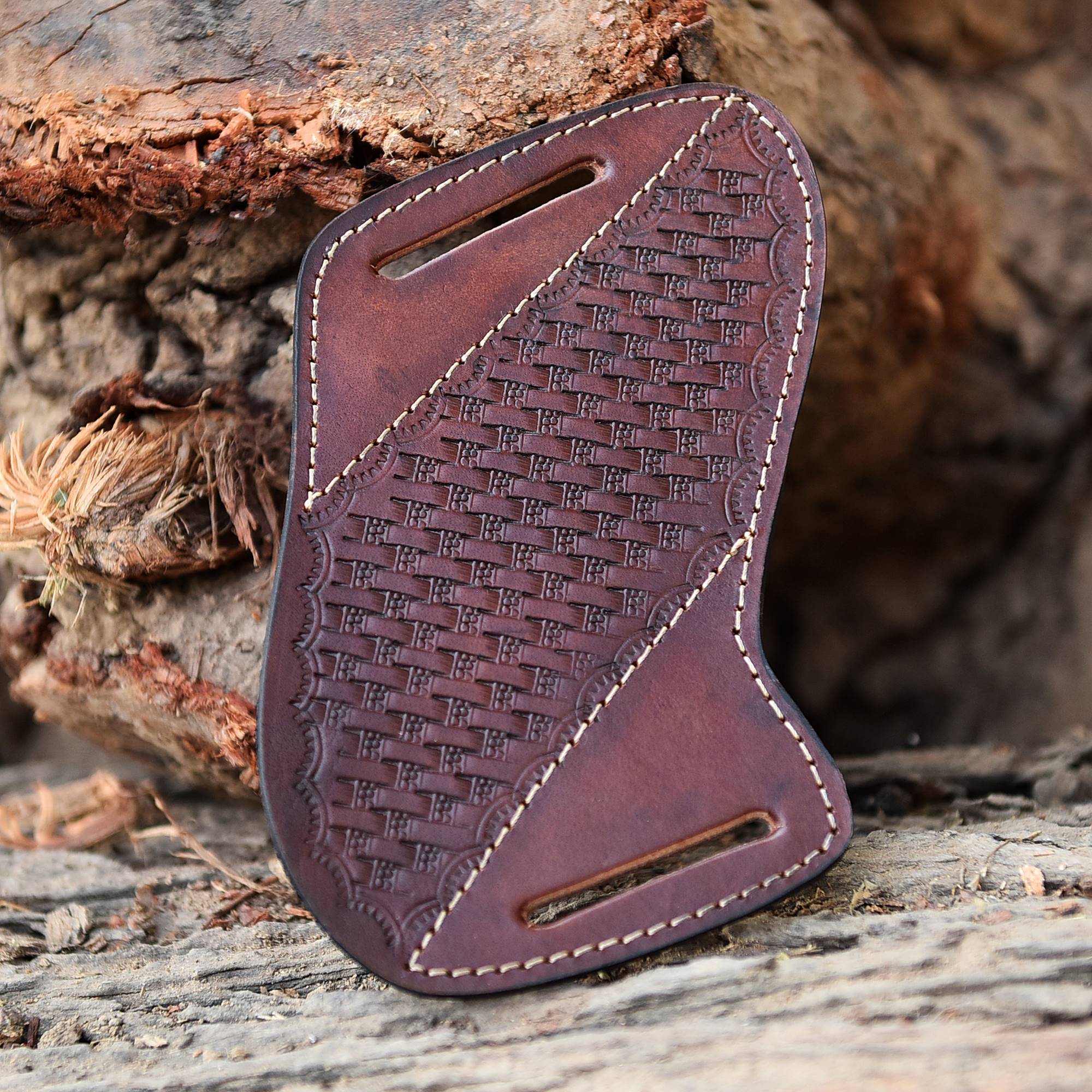 Custom Handmade Full Grain Leather Fixed Blade Knife Sheath - Image 3