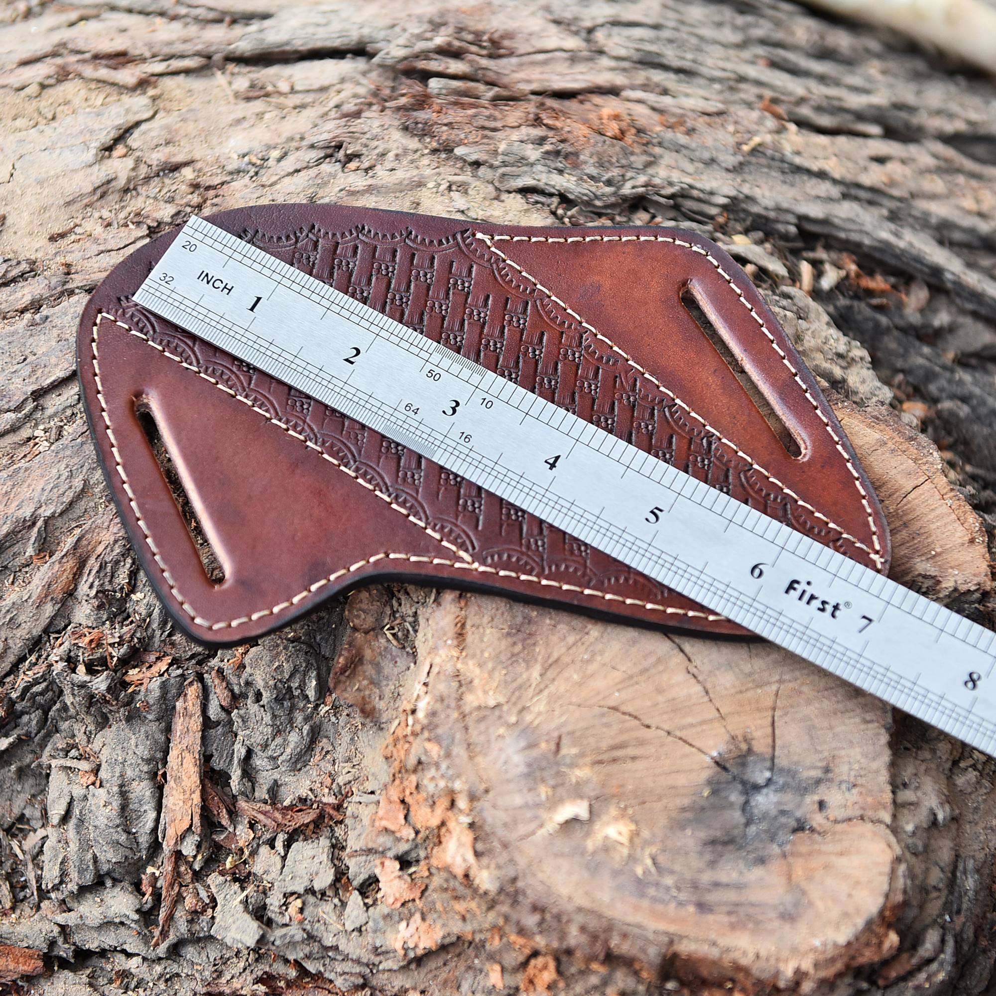 Custom Handmade Full Grain Leather Fixed Blade Knife Sheath - Image 5