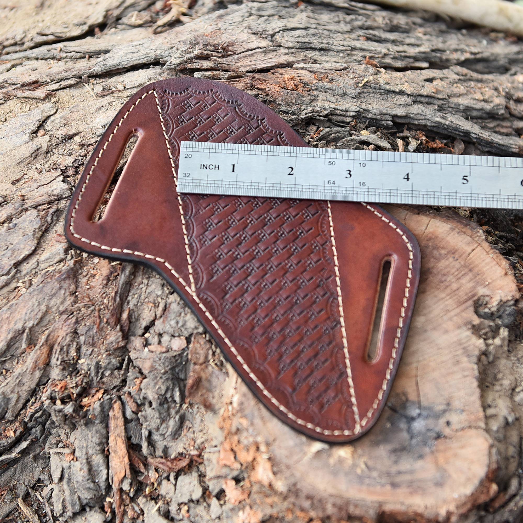 Custom Handmade Full Grain Leather Fixed Blade Knife Sheath - Image 6