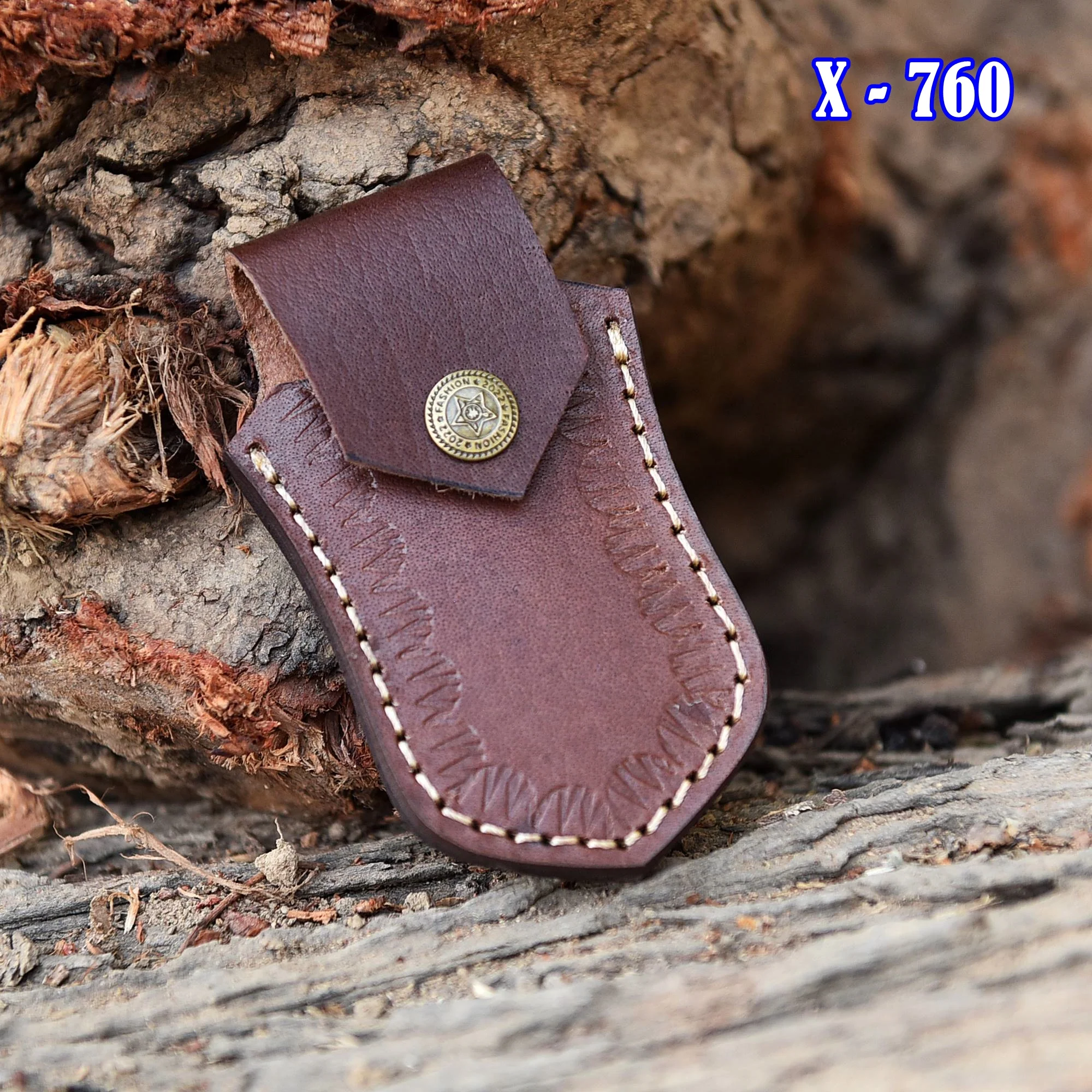 Custom Handmade Genuine Leather Outdoor Folding Knife Sheath - Image 2