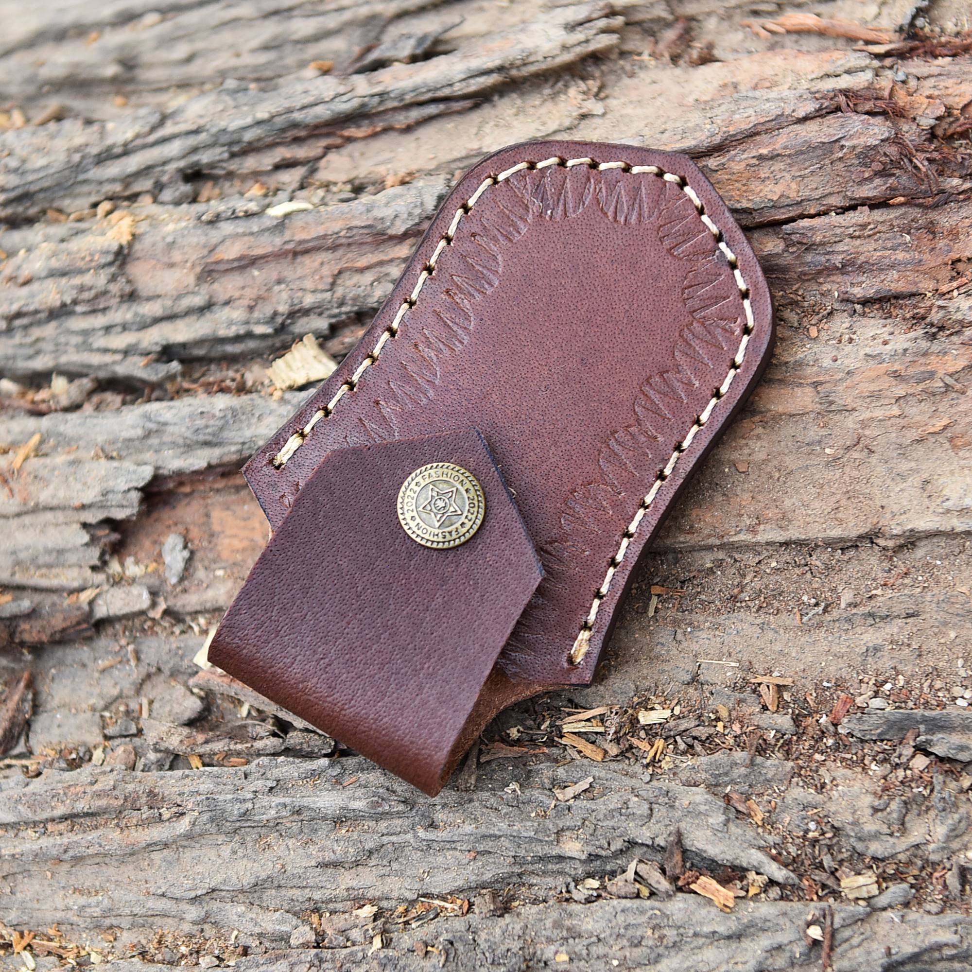 Custom Handmade Genuine Leather Outdoor Folding Knife Sheath - Image 3