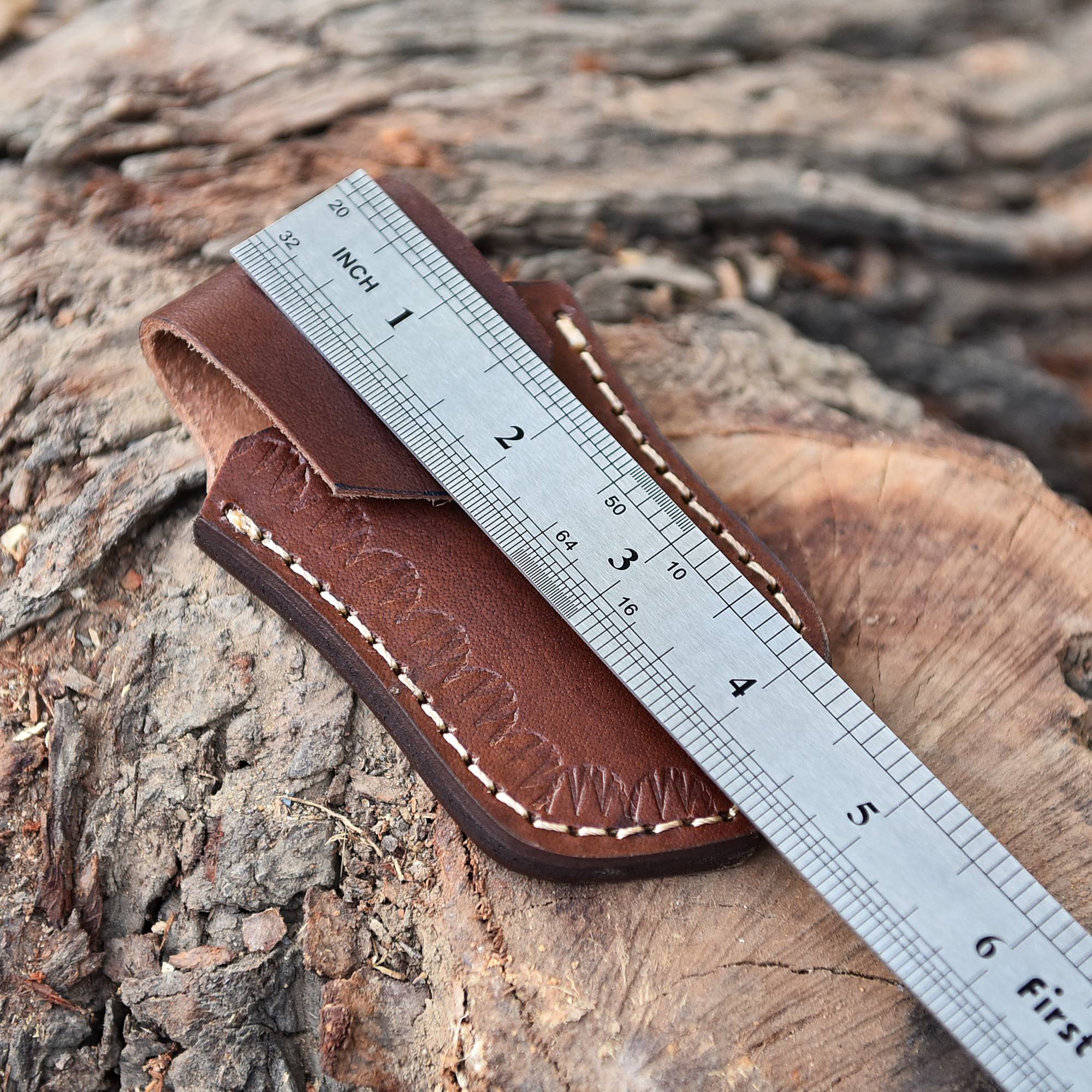 Custom Handmade Genuine Leather Outdoor Folding Knife Sheath - Image 5