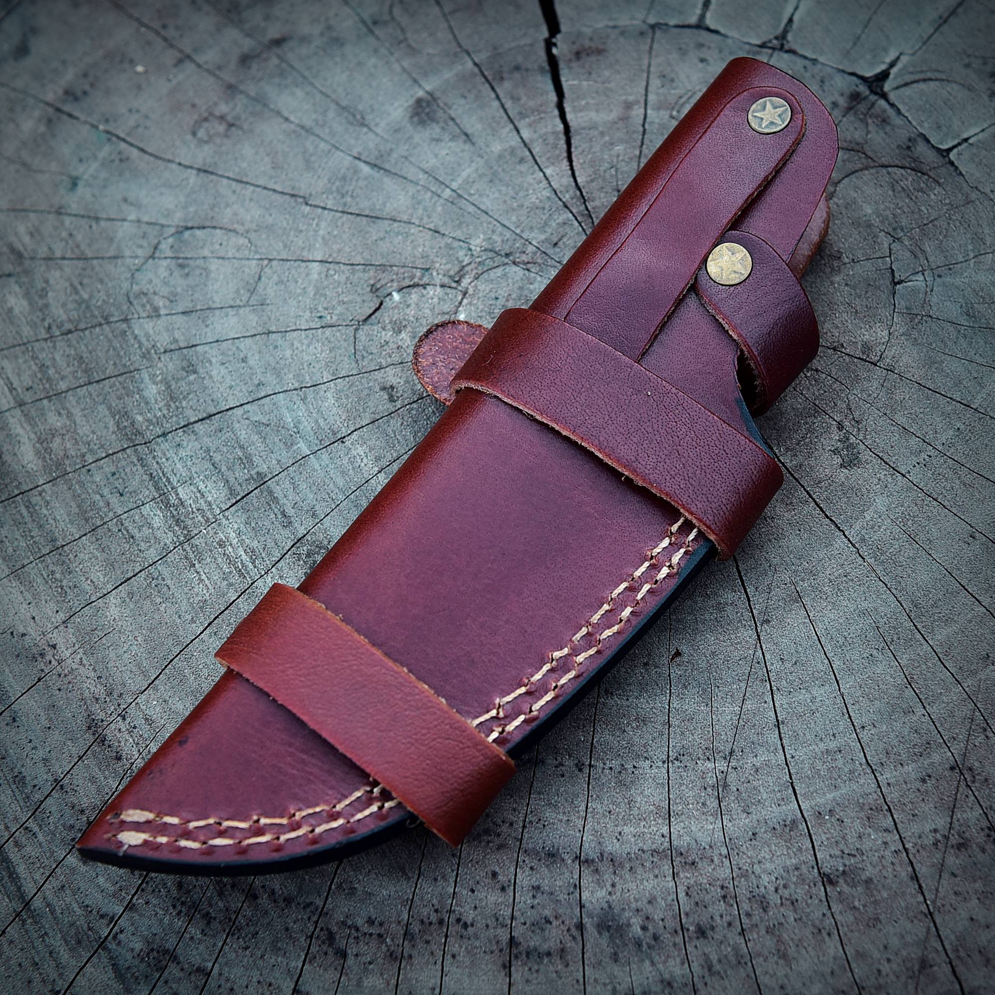 Custom Handmade Leather Tracker Skinner Fixed Blade Outdoor Knife Sheath - Image 10