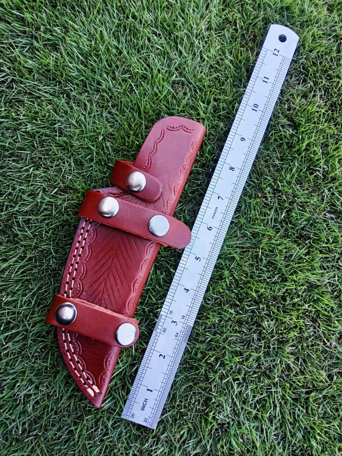 Custom Handmade Leather Tracker Skinner Fixed Blade Outdoor Knife Sheath - Image 3