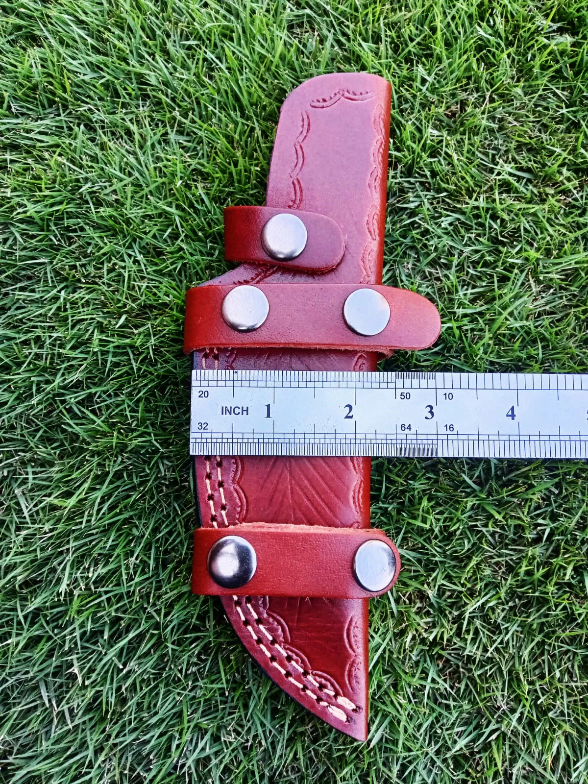 Custom Handmade Leather Tracker Skinner Fixed Blade Outdoor Knife Sheath - Image 4