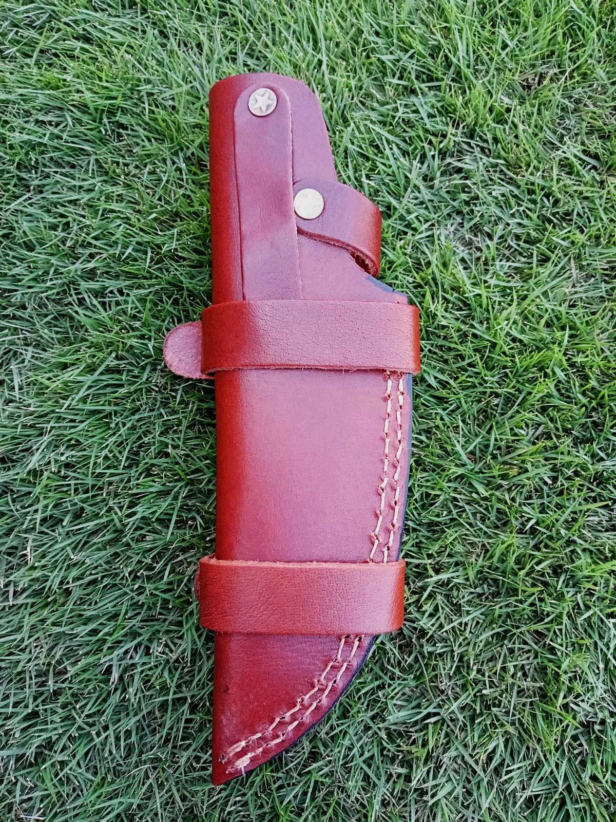 Custom Handmade Leather Tracker Skinner Fixed Blade Outdoor Knife Sheath - Image 6
