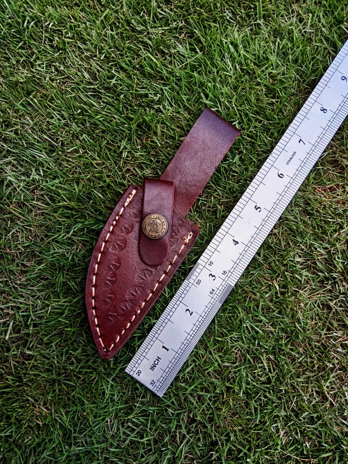 Custom Handmade Top Grain Leather Fixed Blade Skinner Knife Sheath - Image 3