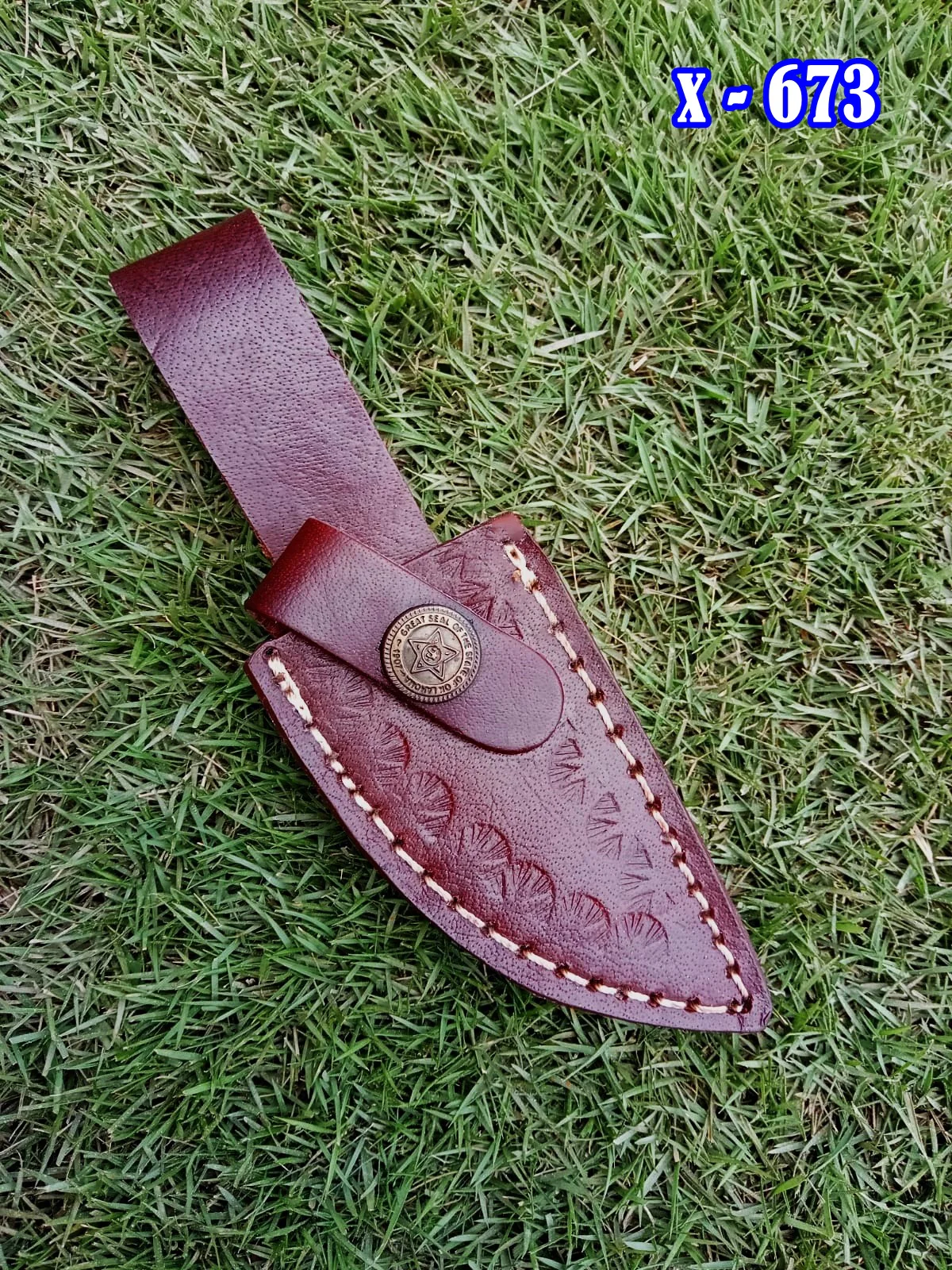 Custom Handmade Top Grain Leather Fixed Blade Skinner Knife Sheath - Image 4