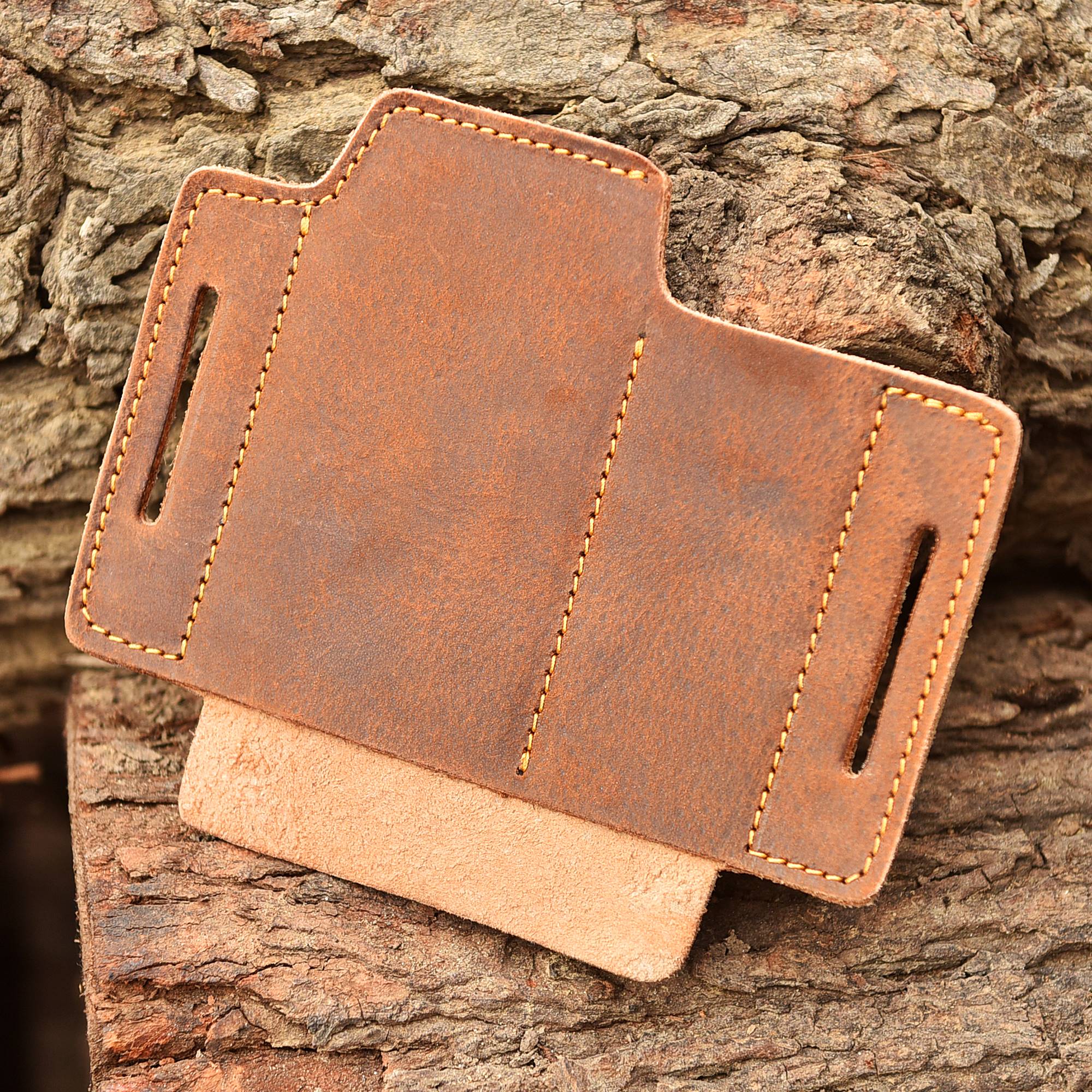 Custom Handmade Top Grain Leather Folding Knife Sheath - Image 3