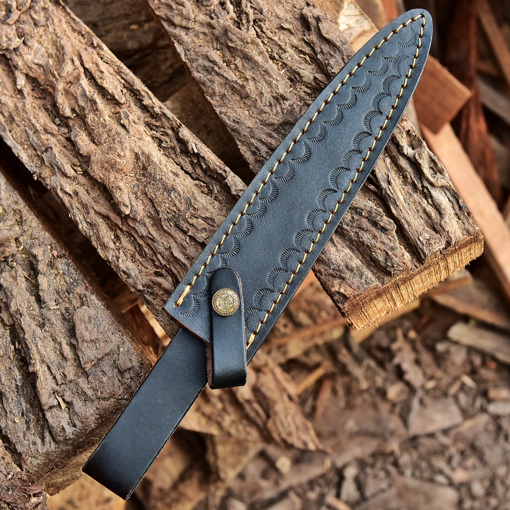 Custom Rust Protection Handmade Fixed Double Edge Blade Knife Sheath - Image 3