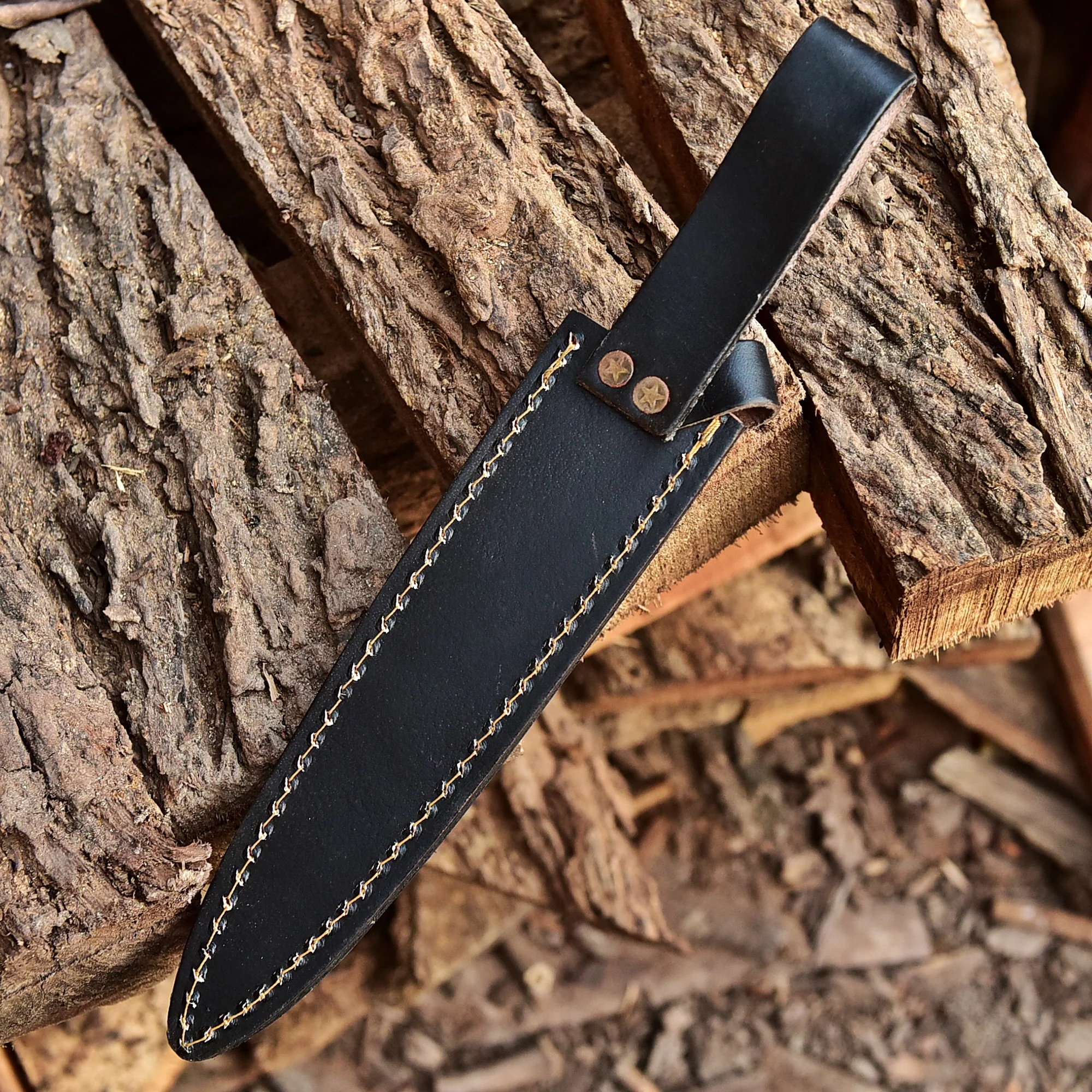 Custom Rust Protection Handmade Fixed Double Edge Blade Knife Sheath - Image 4