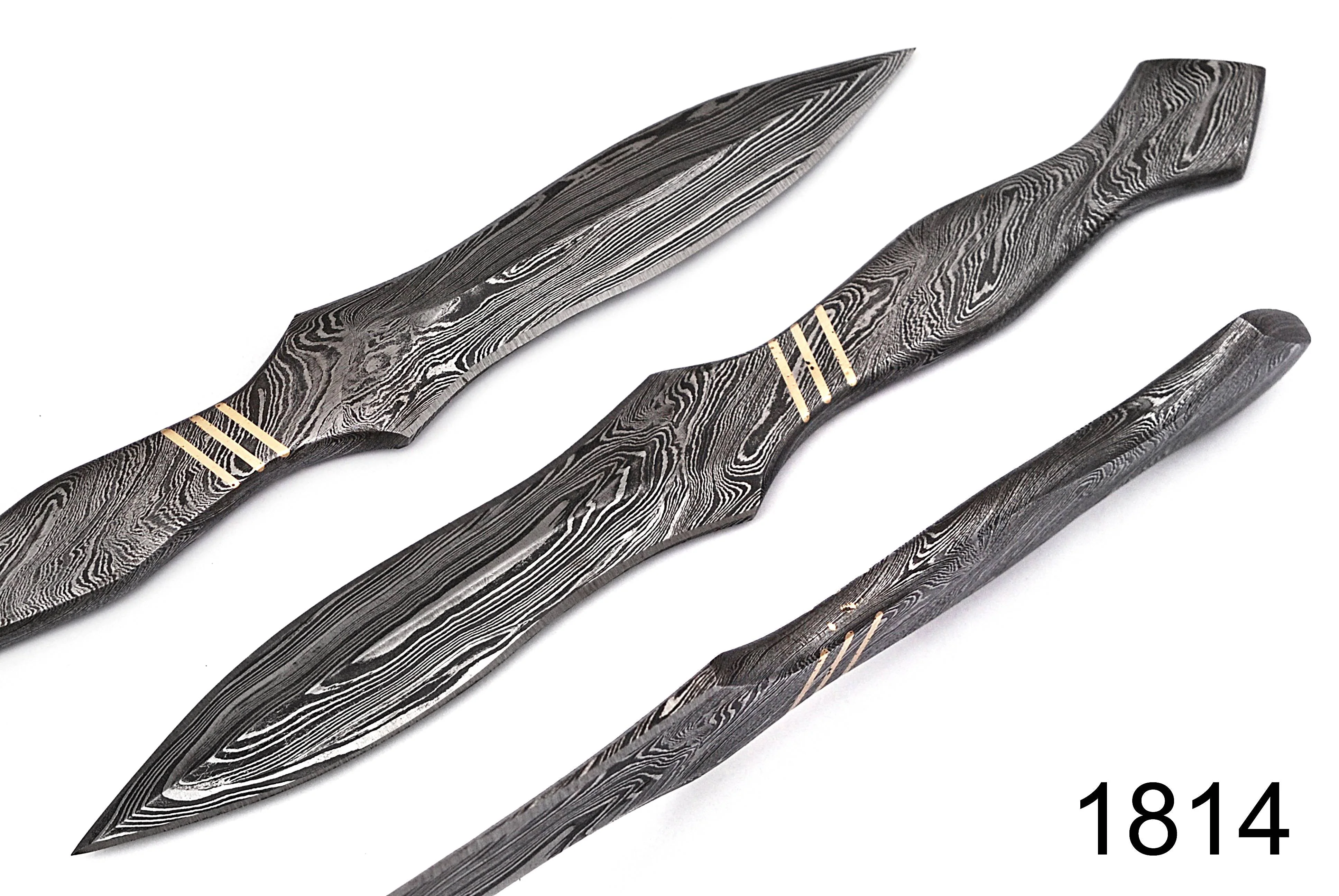 Damascus Dagger Knife Double-edged Fixed Blade Boot Knife Full Tang x-112 - Image 2