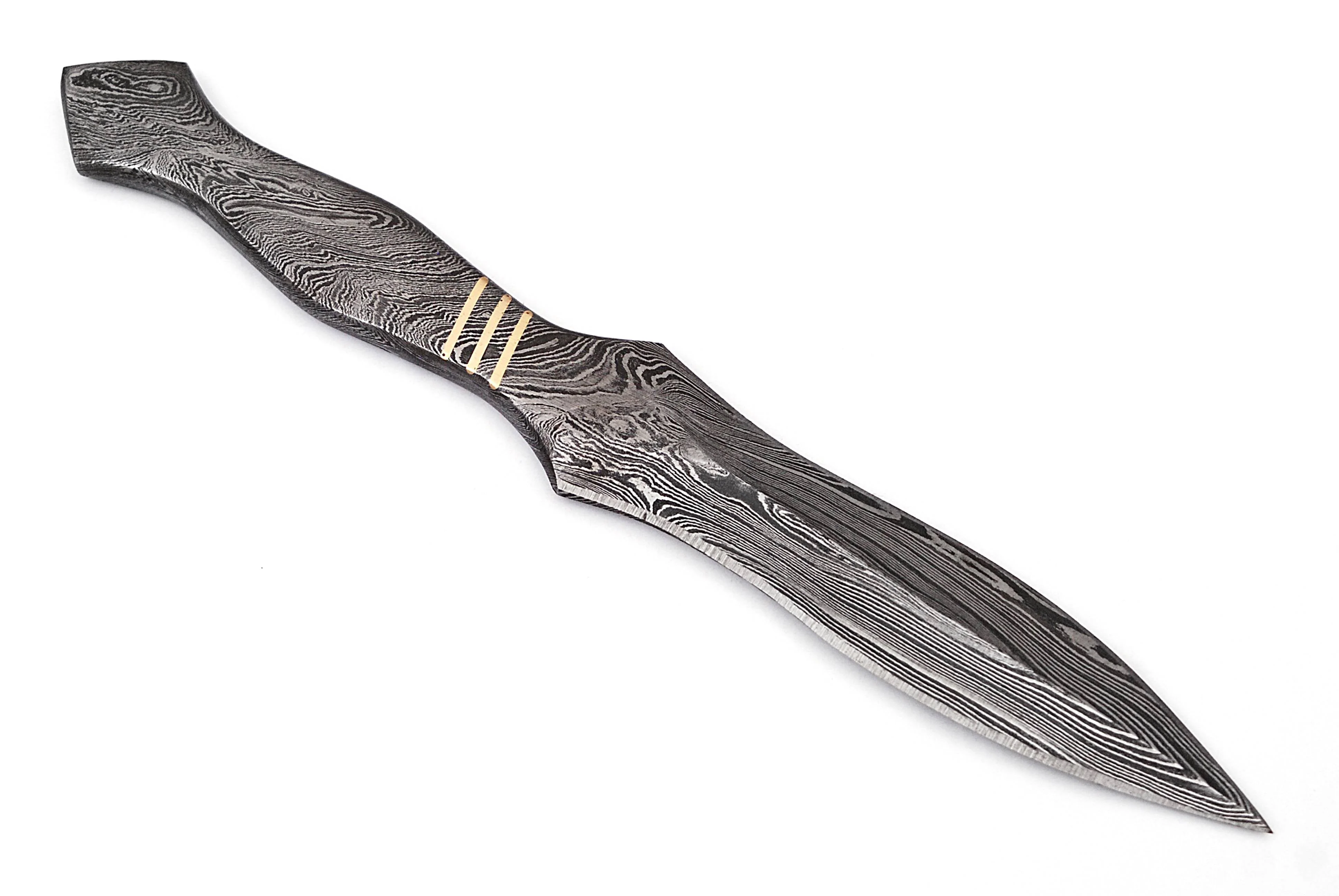 Damascus Dagger Knife Double-edged Fixed Blade Boot Knife Full Tang x-112 - Image 3
