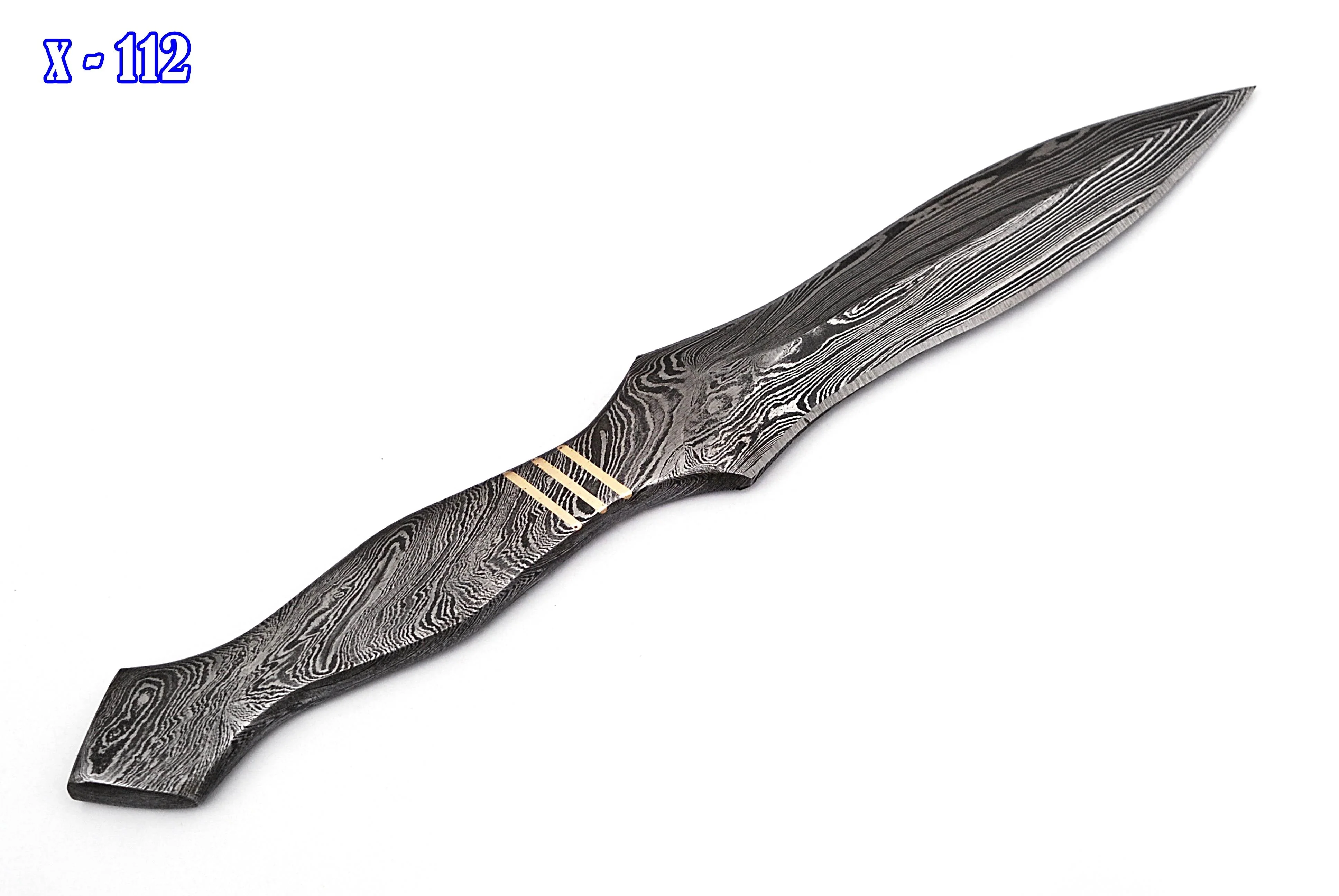 Damascus Dagger Knife Double-edged Fixed Blade Boot Knife Full Tang x-112 - Image 5