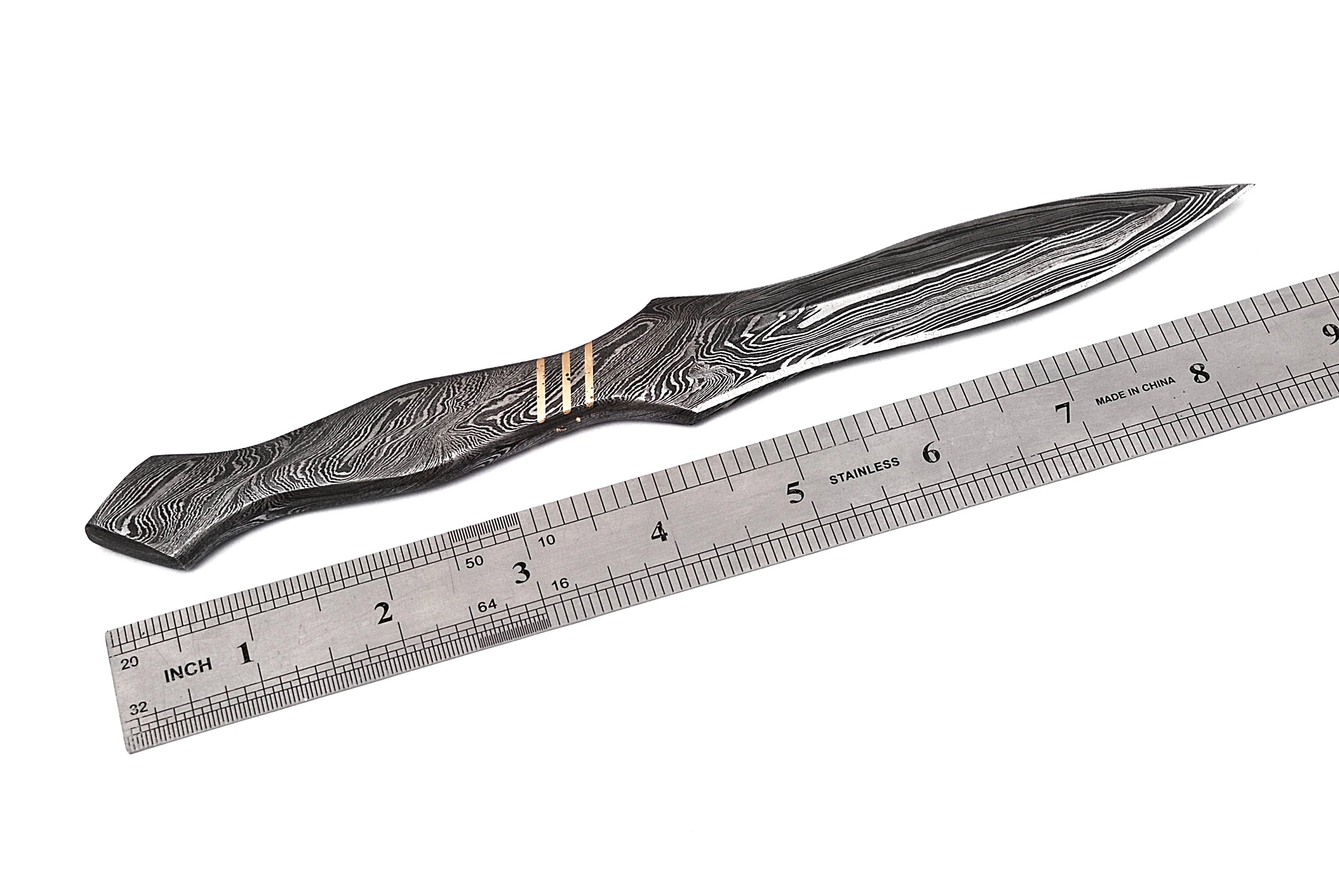 Damascus Dagger Knife Double-edged Fixed Blade Boot Knife Full Tang x-112 - Image 6