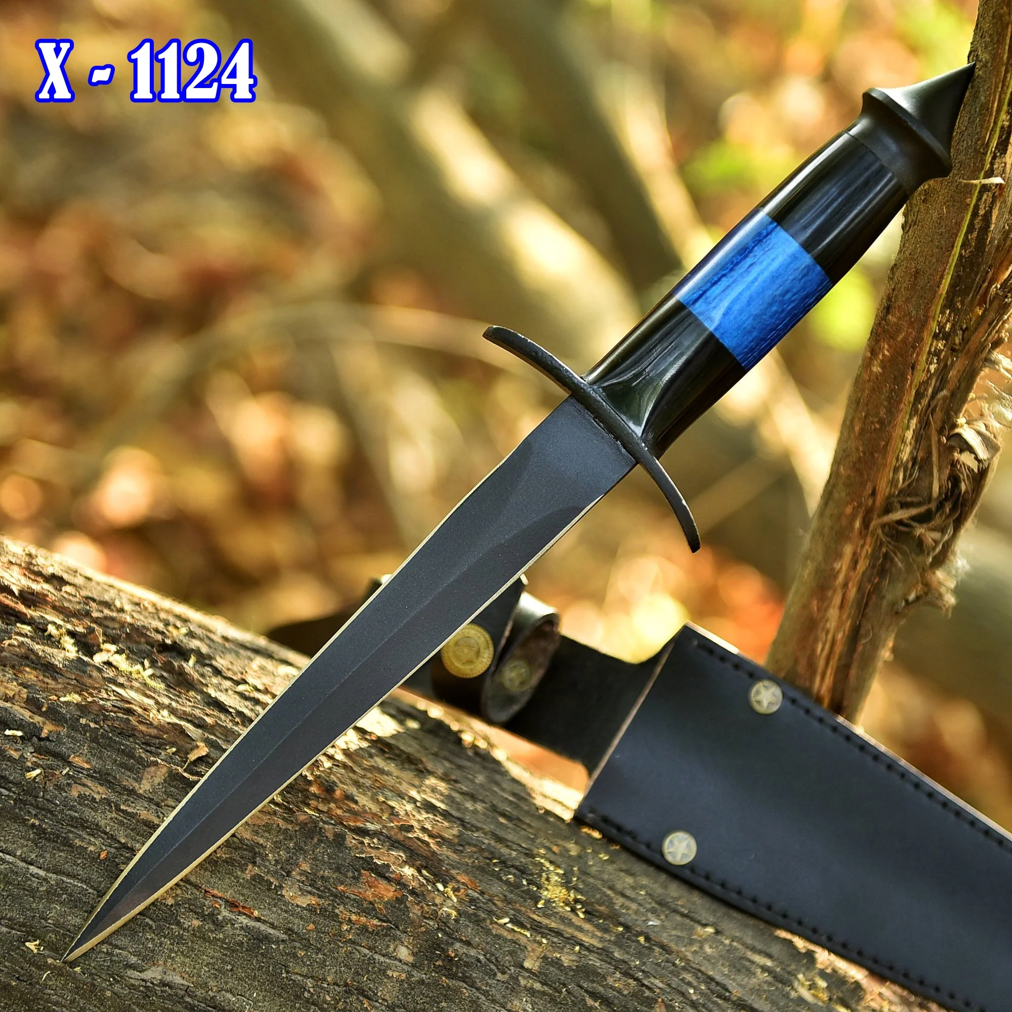 Elite Camping Handcrafted Carbon Steel Double Edge Blade Dagger Knife - Image 2