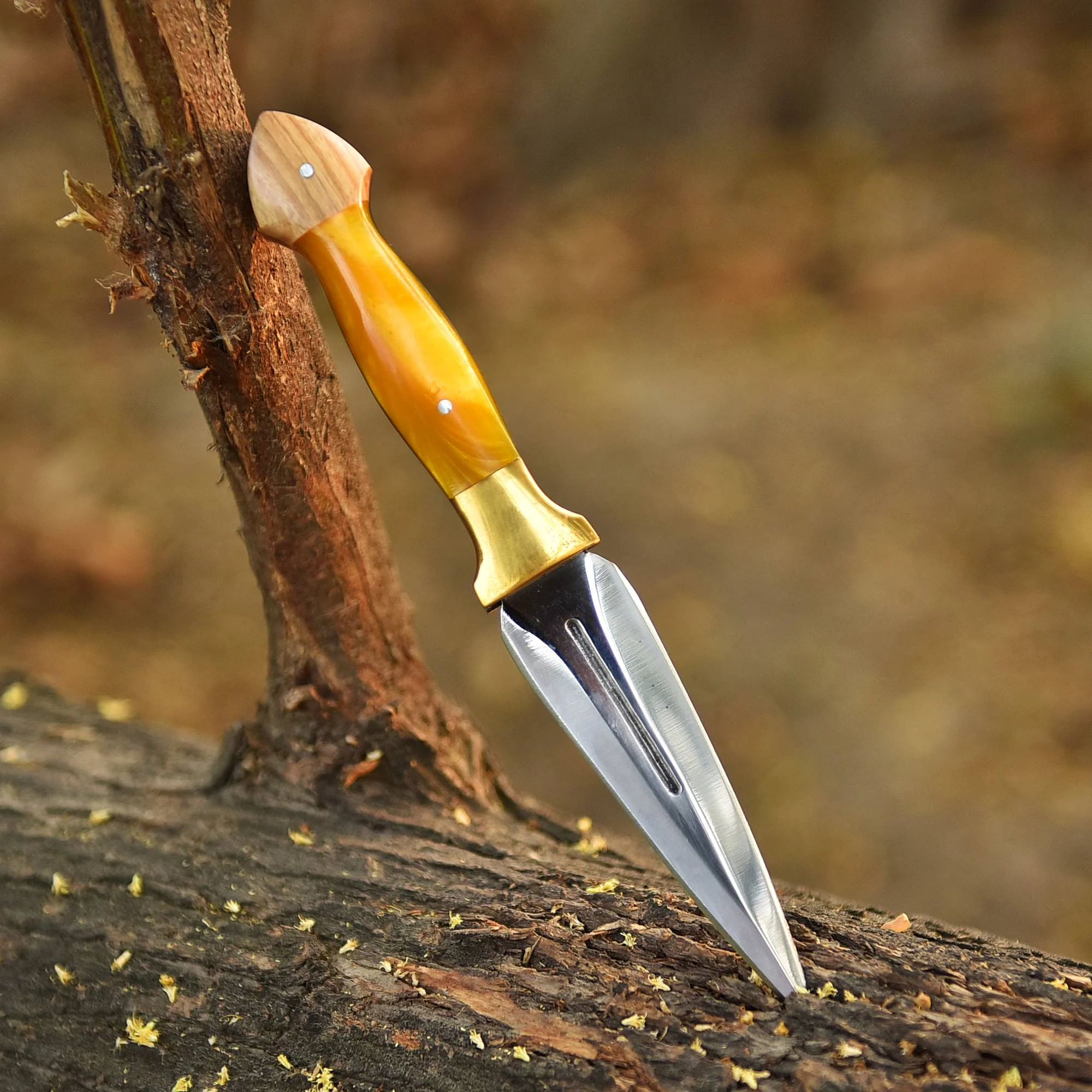 Elite Handcrafted Outdoor Adventure D2 Double Edge Dagger With Sheath - Image 3
