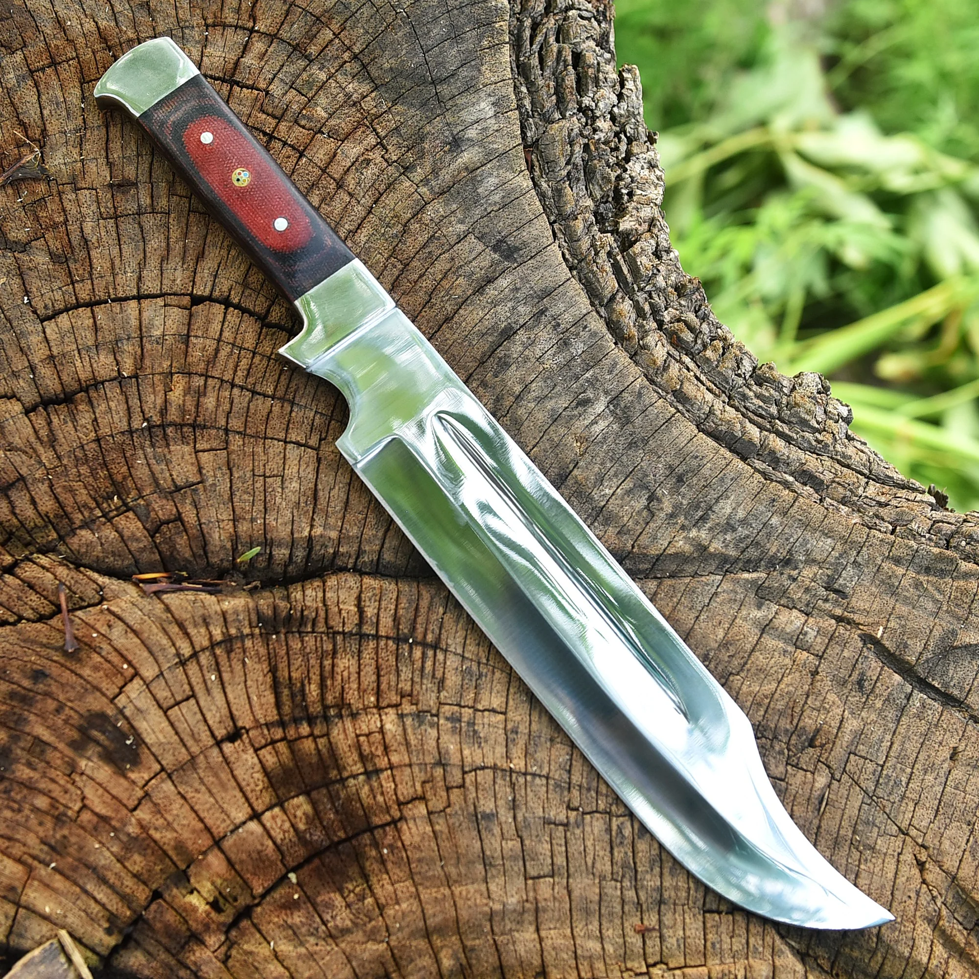 Elite Handmade Fixed D2 Blade Carbon Steel Bowie Knife Micarta Handle