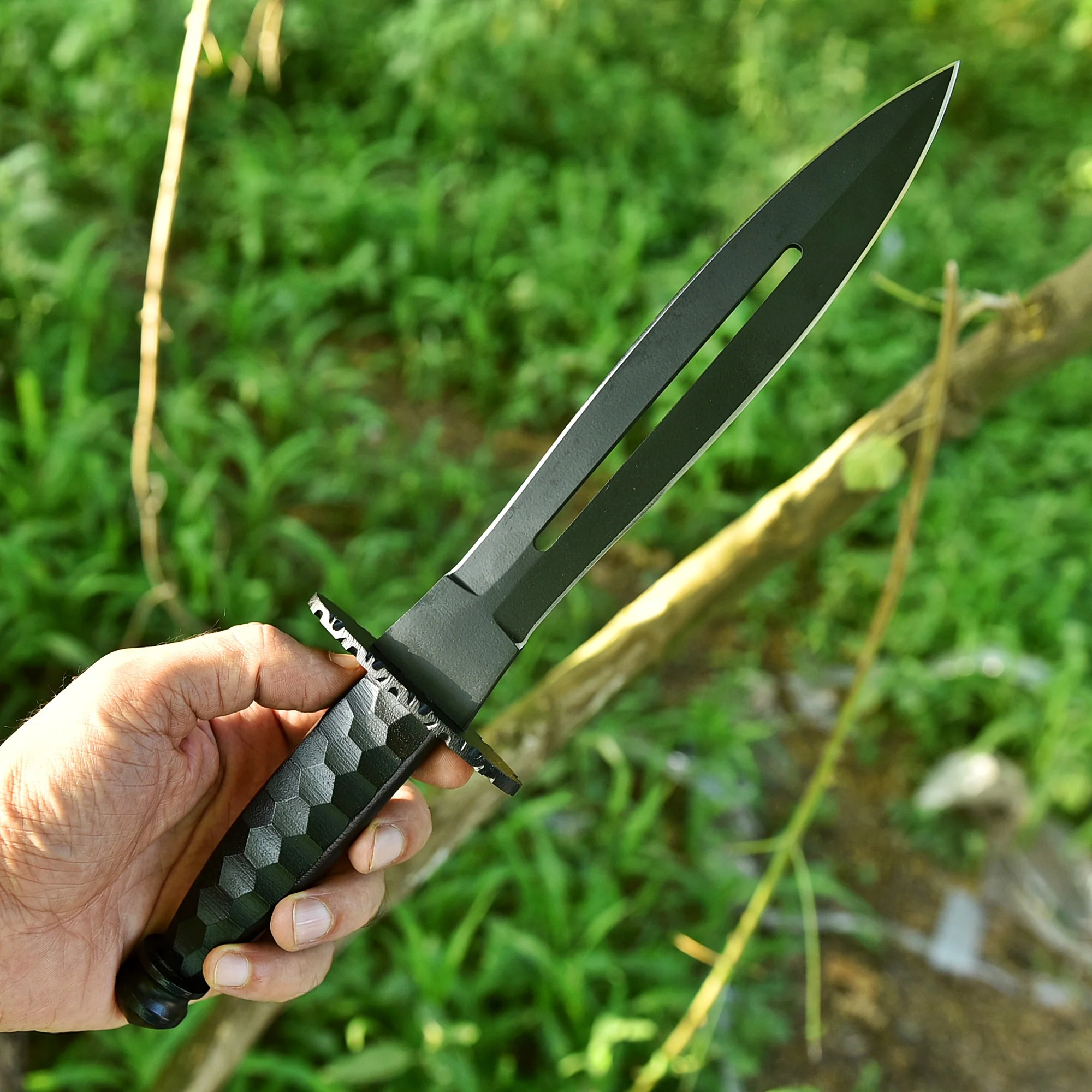 Elite Handmade Tactical Dagger Double Edge Blade Knife Steel Handle EDC - Image 3
