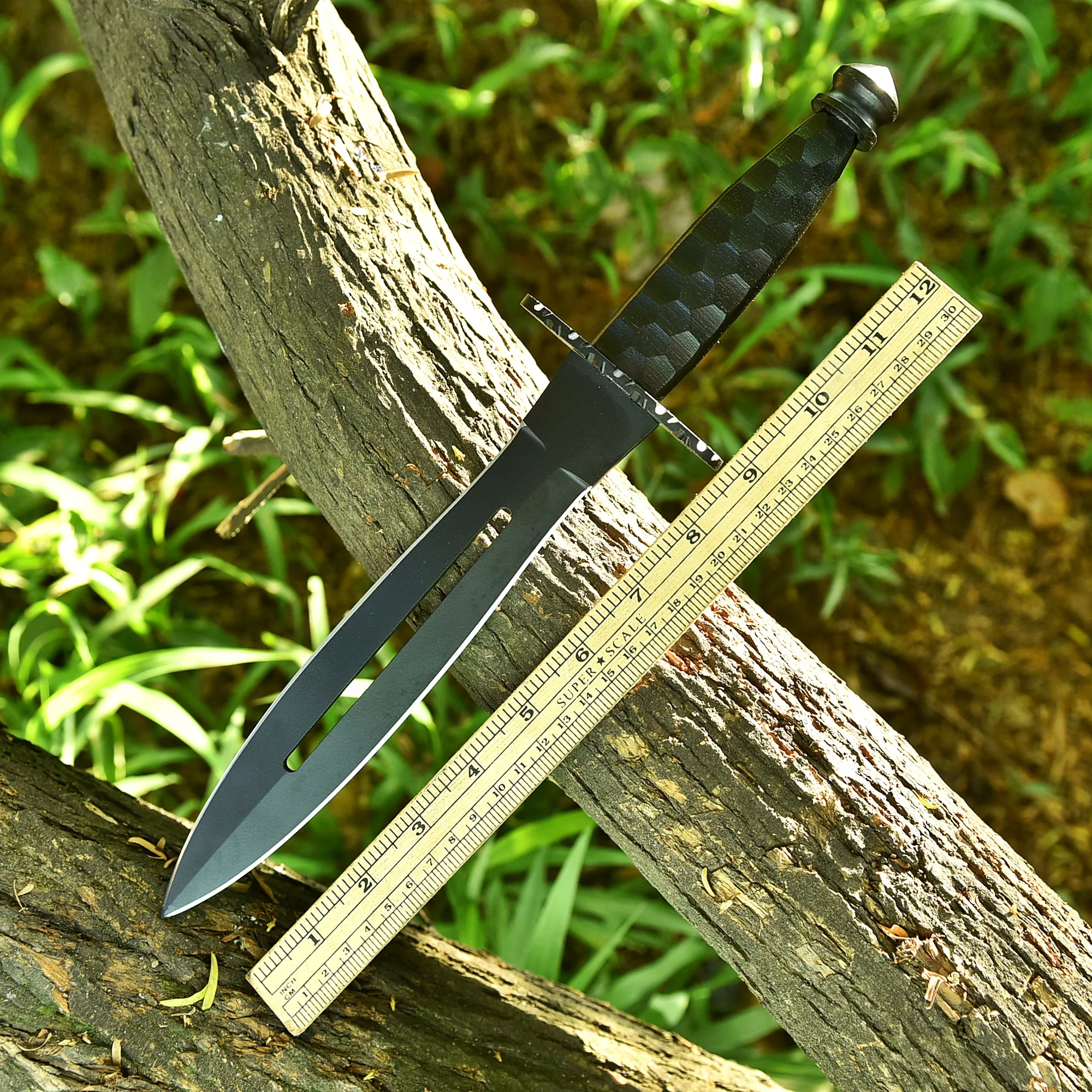Elite Handmade Tactical Dagger Double Edge Blade Knife Steel Handle EDC - Image 5