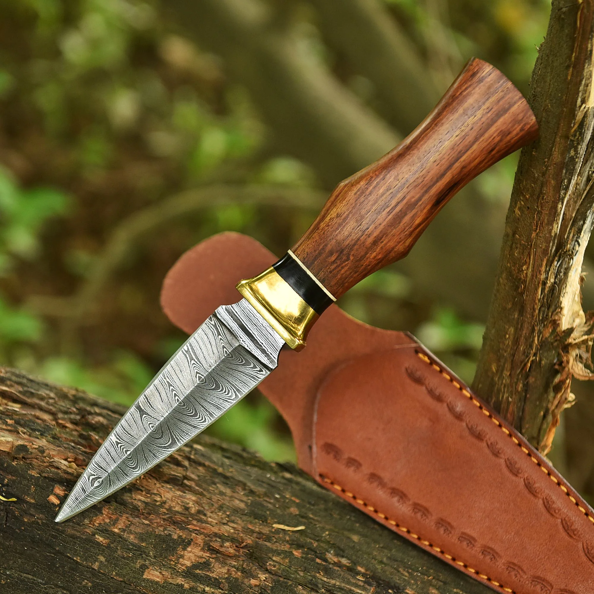 Elite Luxury Custom Handmade Damascus Double Edge Blade Dagger Knife - Image 2
