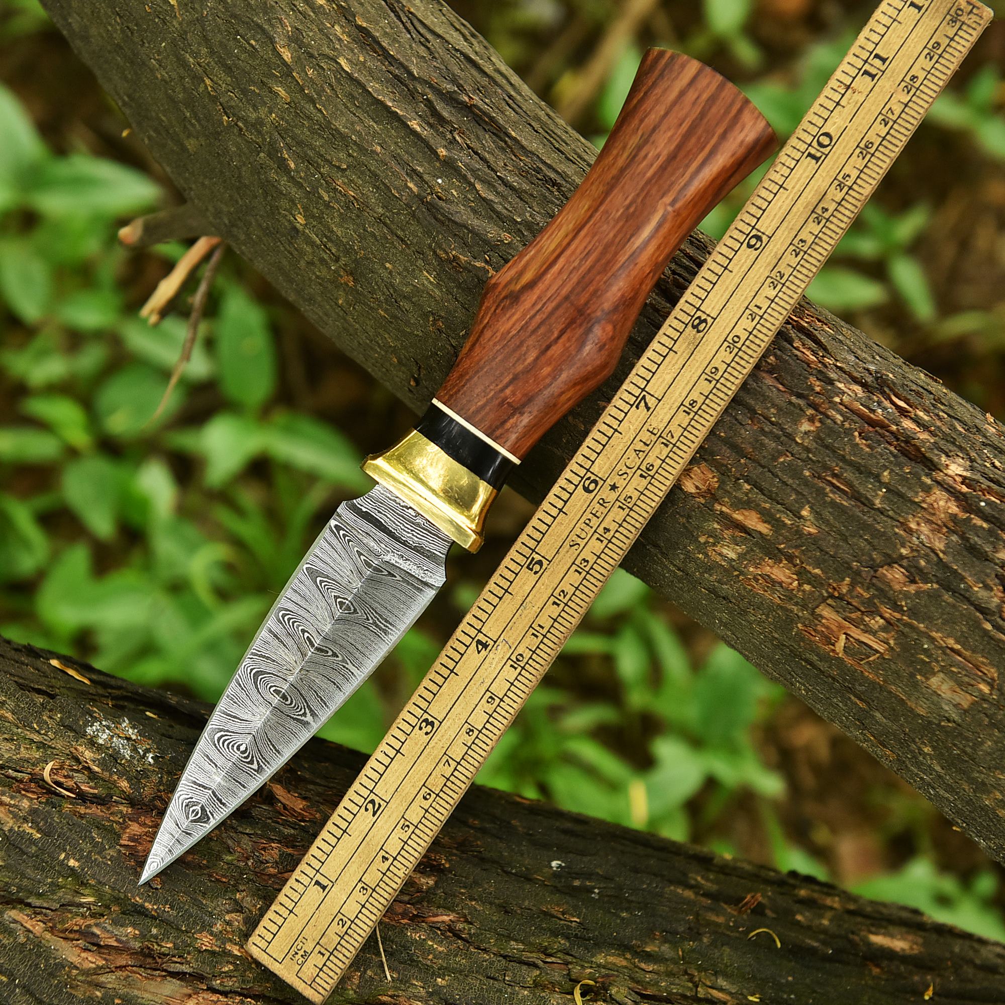 Elite Luxury Custom Handmade Damascus Double Edge Blade Dagger Knife - Image 4