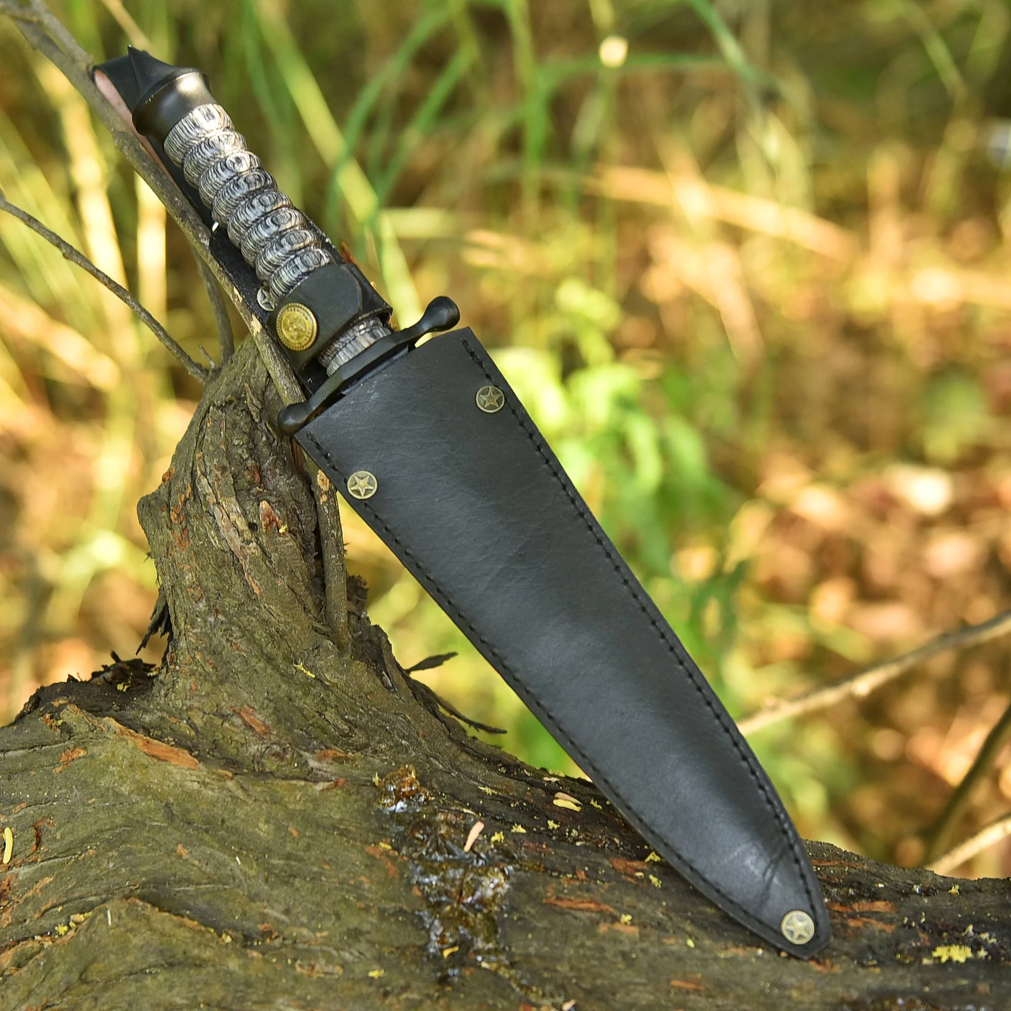Elite Professional Outdoor Hiking Double Edge Dagger Knife Resin Handle - Image 5