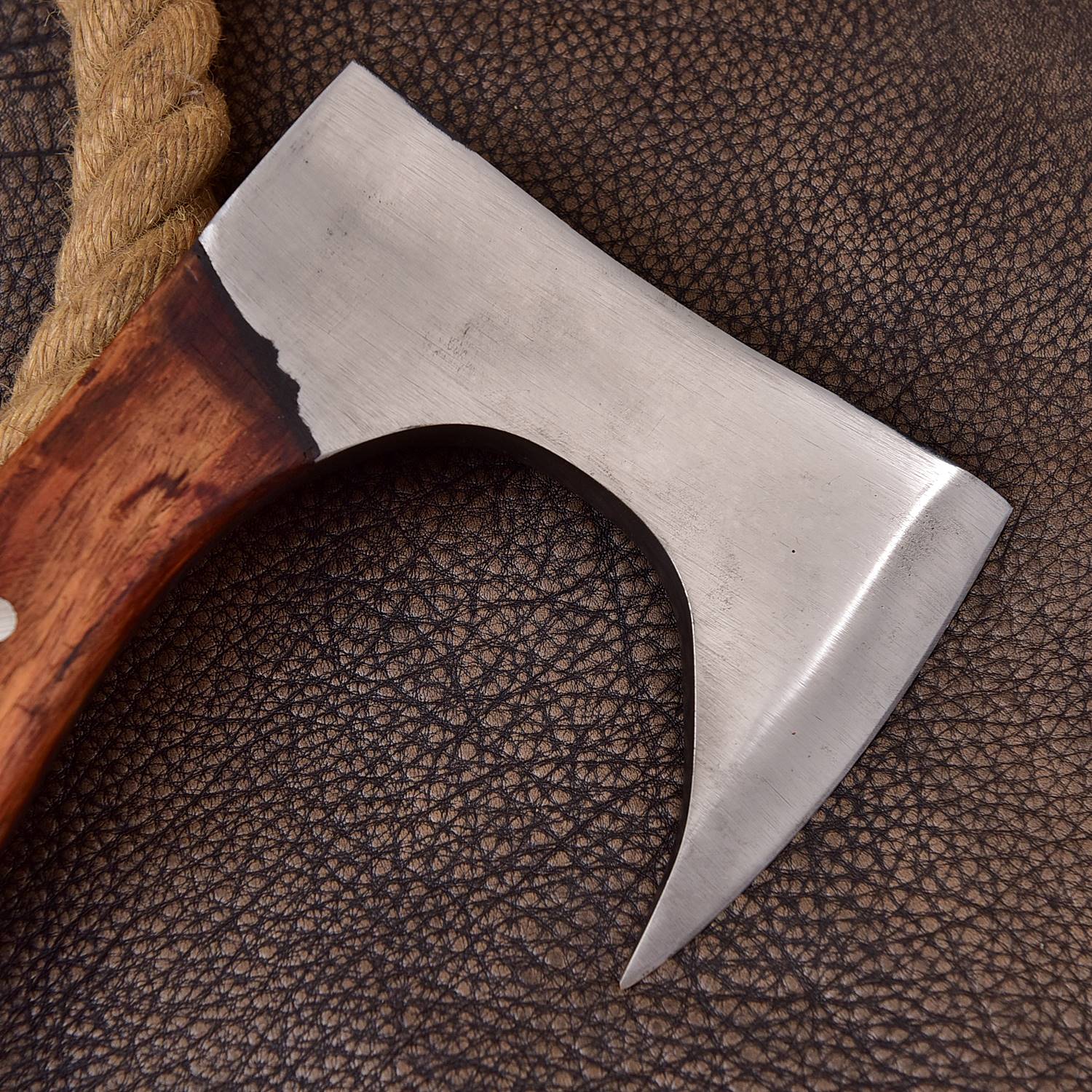 Full Tang Forged Carbon Steel Axe with Rose Wood Shaft - Viking Axe -X177 - Image 6