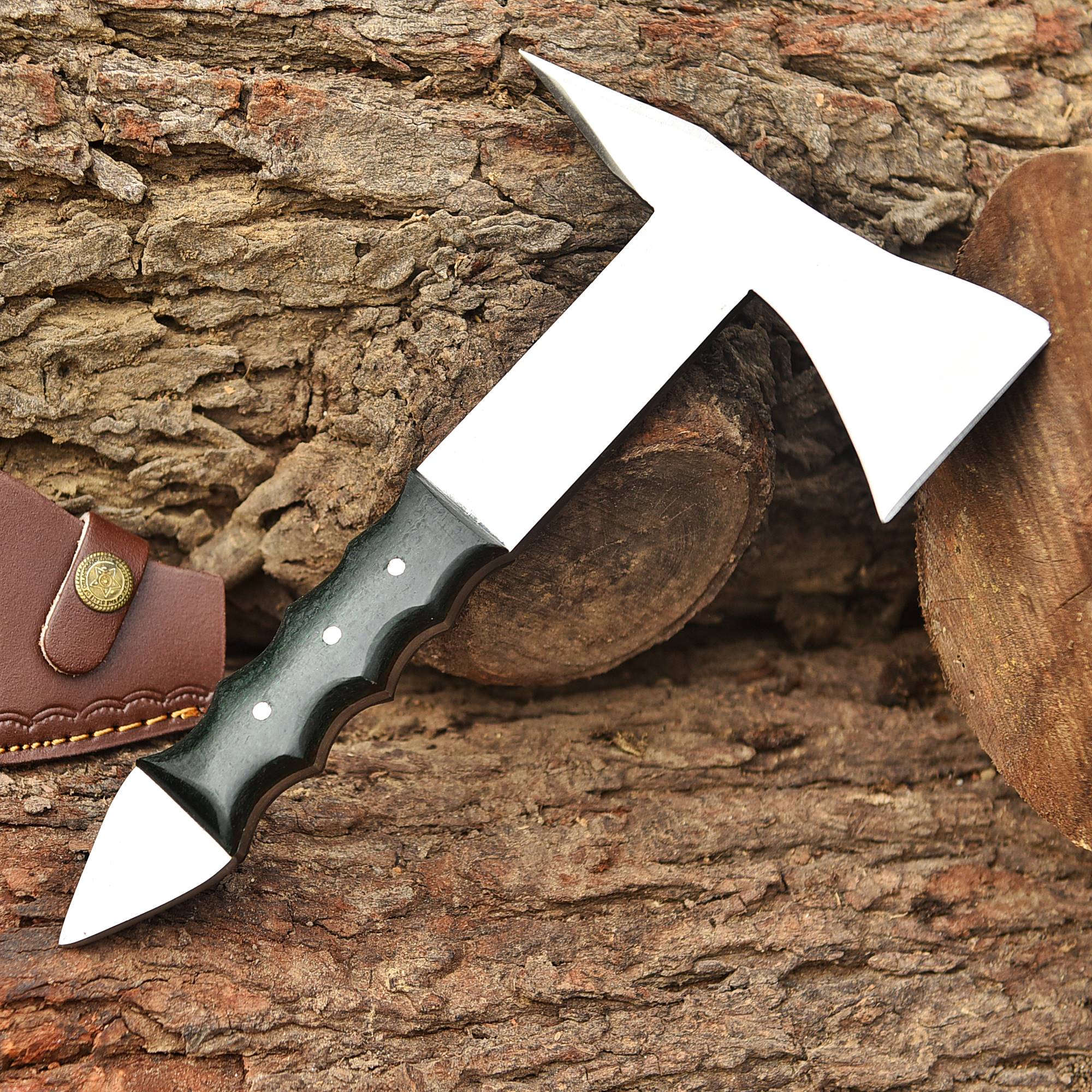 Full Tang Handmade Forged High Carbon Steel Axe Superb Viking Design Spike Axe Hatchet Tomahawk - Image 3