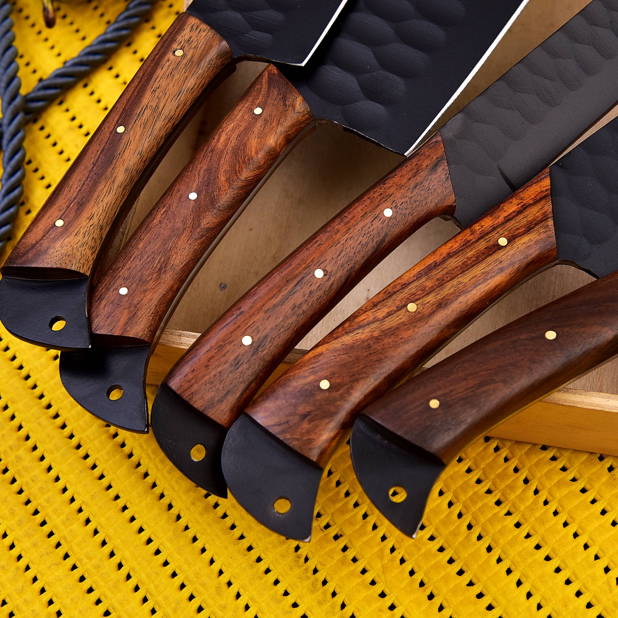 German Carbon Steel Chef Knives Set- Kitchen Knife Set Wood Handle x-260 - Image 3