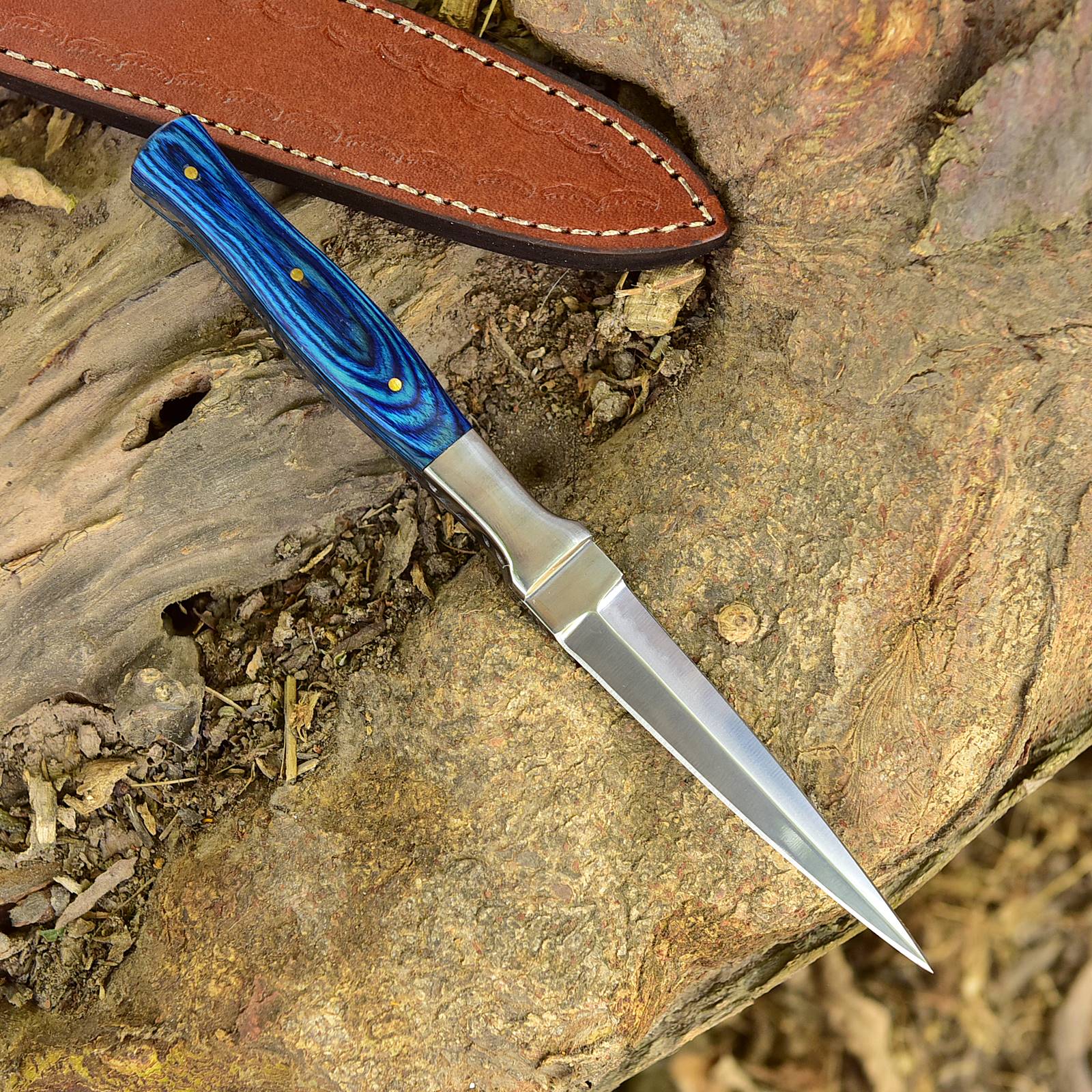 German Handmade Carbon Steel Boot Knife Full Tang Wood Handle x-266 - Image 10