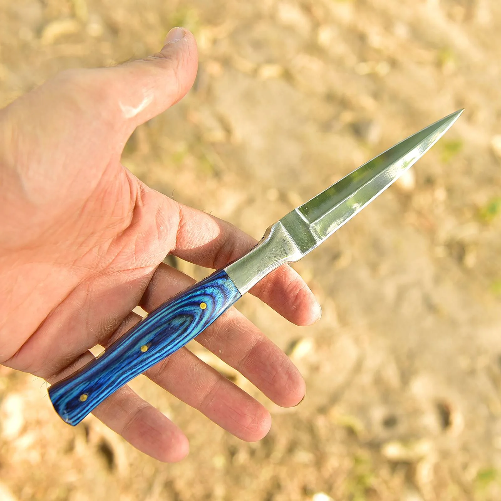 German Handmade Carbon Steel Boot Knife Full Tang Wood Handle x-266 - Image 2